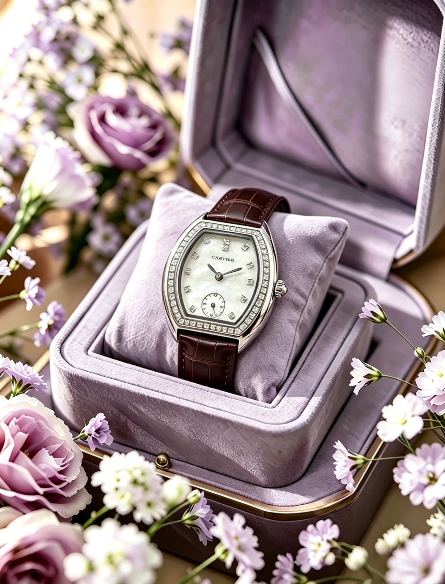 Cartier カルティエ ミニ酒桶型 時計 コピー レディース シルバー レッド 27*32mm