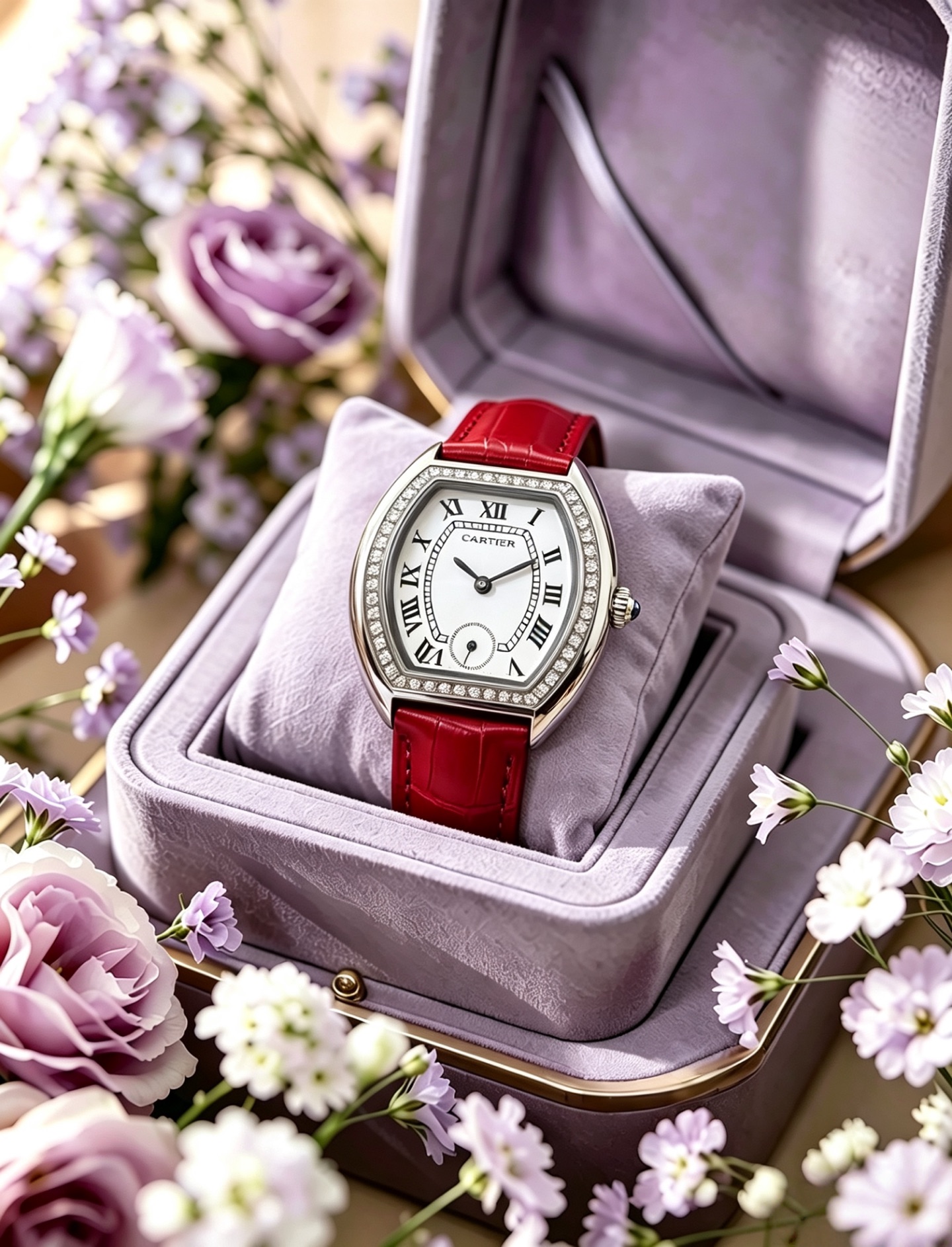 Cartier カルティエ ミニ酒桶型 時計 コピー レディース シルバー レッド 27*32mm - 画像 4