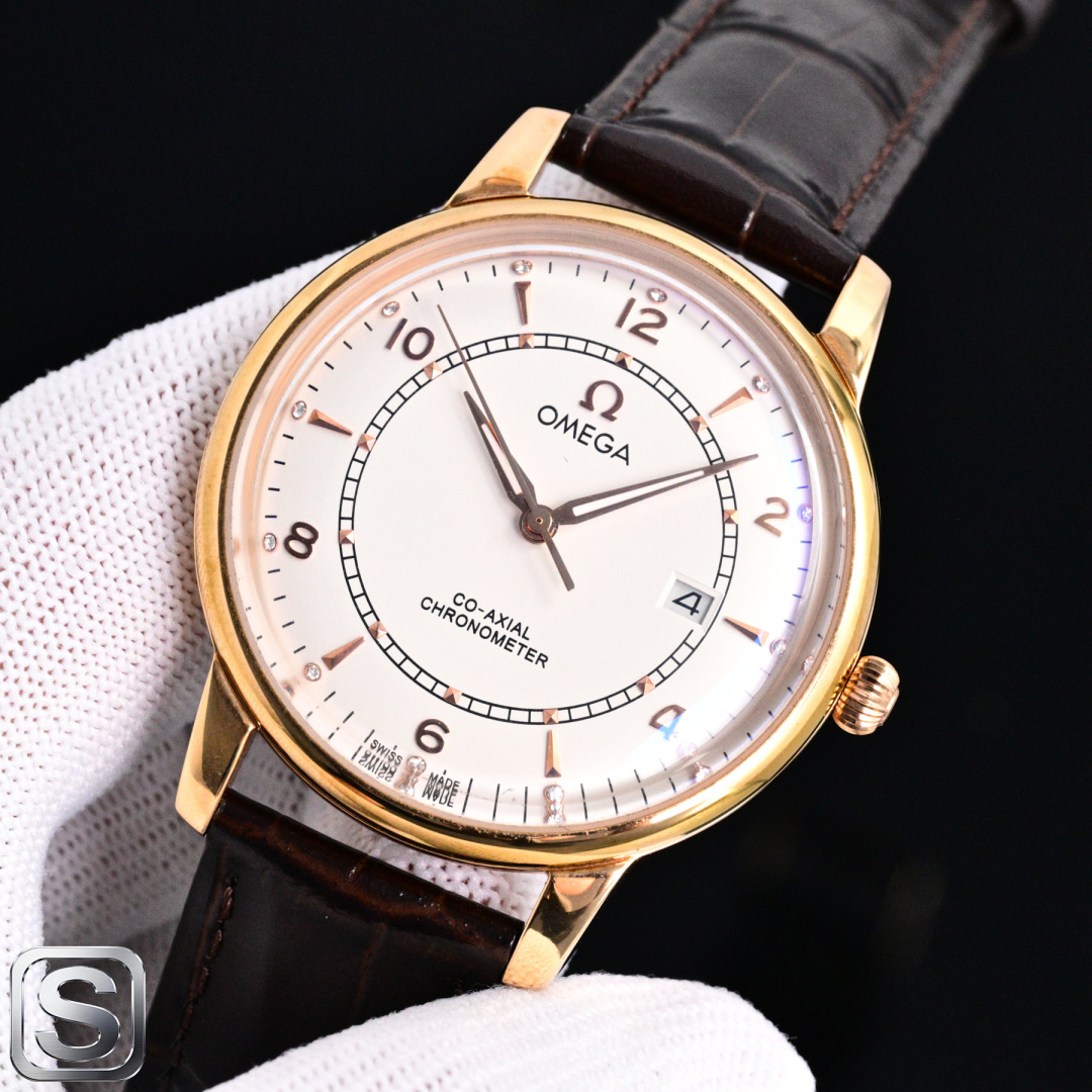 SJ出品 OMEGA 時計 コピー 9015機芯 42mm 金色 メンズ - 画像 3