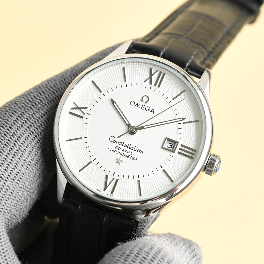 OMEGA オメガ ディスク レディース 時計 コピー ローマ数字 ホワイト シルバー ブラック ブラウン - 画像 2