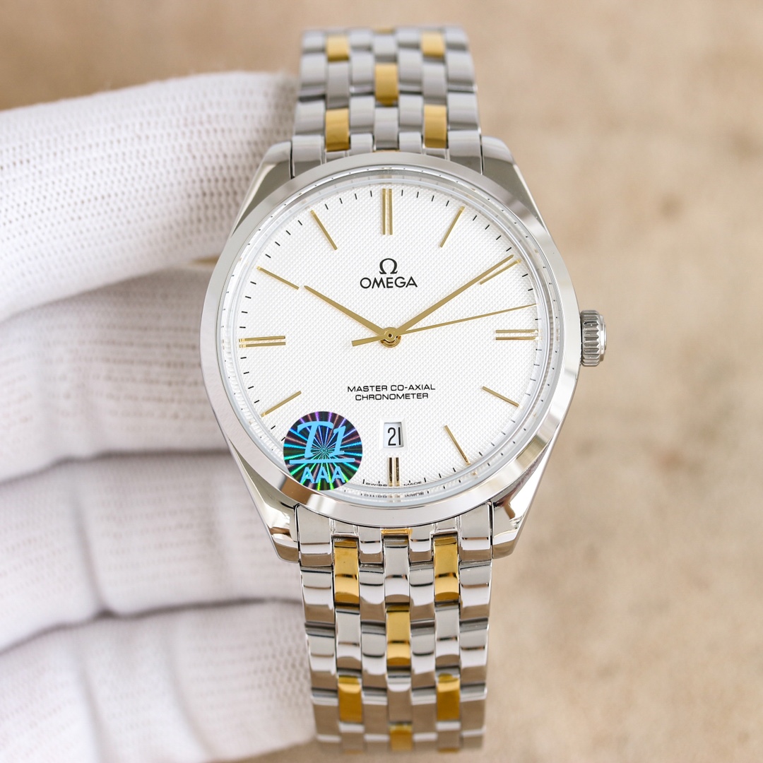 OMEGA オメガ ディープジェネシス マニュアル オートマチック 時計 コピー 40mm ホワイト ローズゴールド