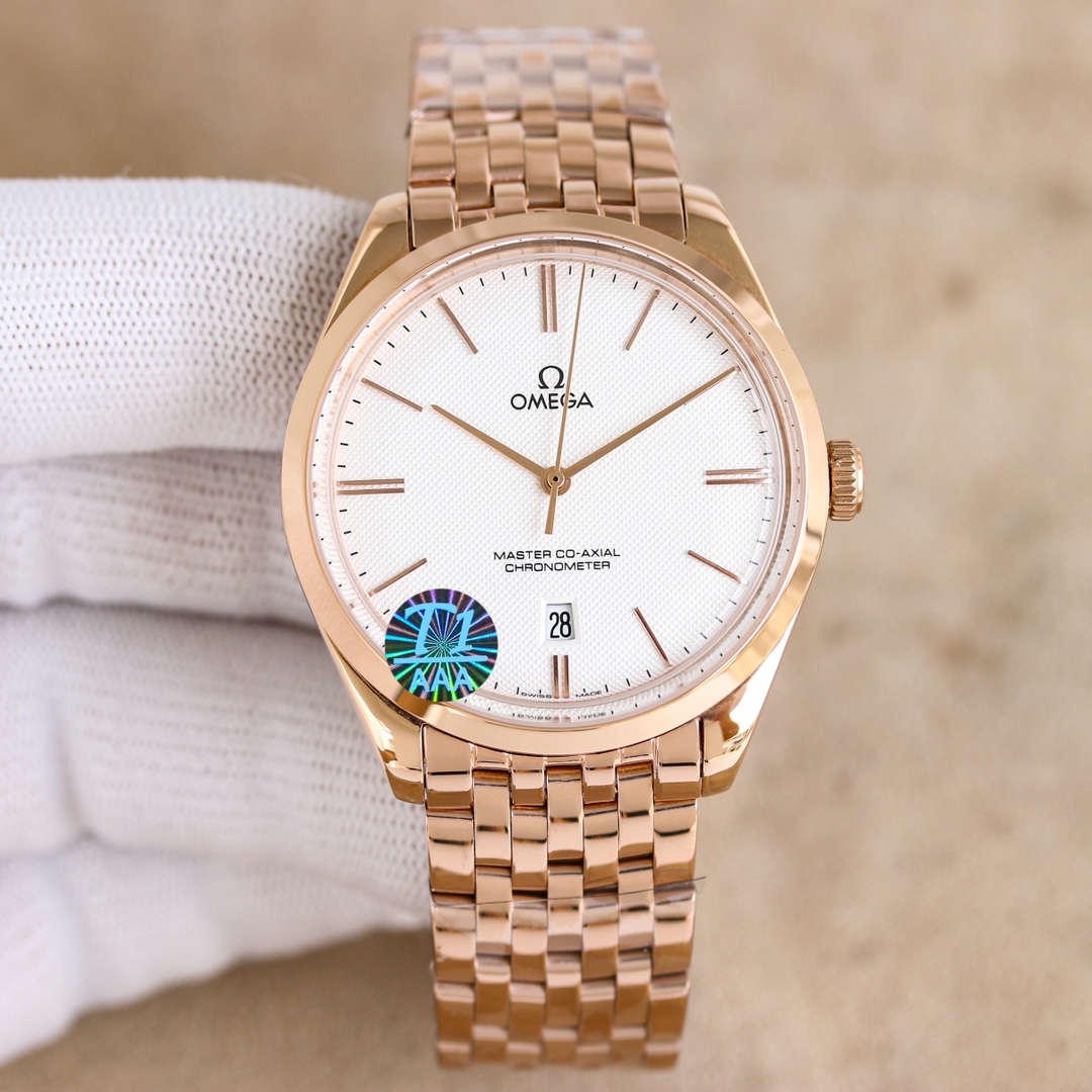 OMEGA オメガ ディープジェネシス マニュアル オートマチック 時計 コピー 40mm ホワイト ローズゴールド - 画像 3
