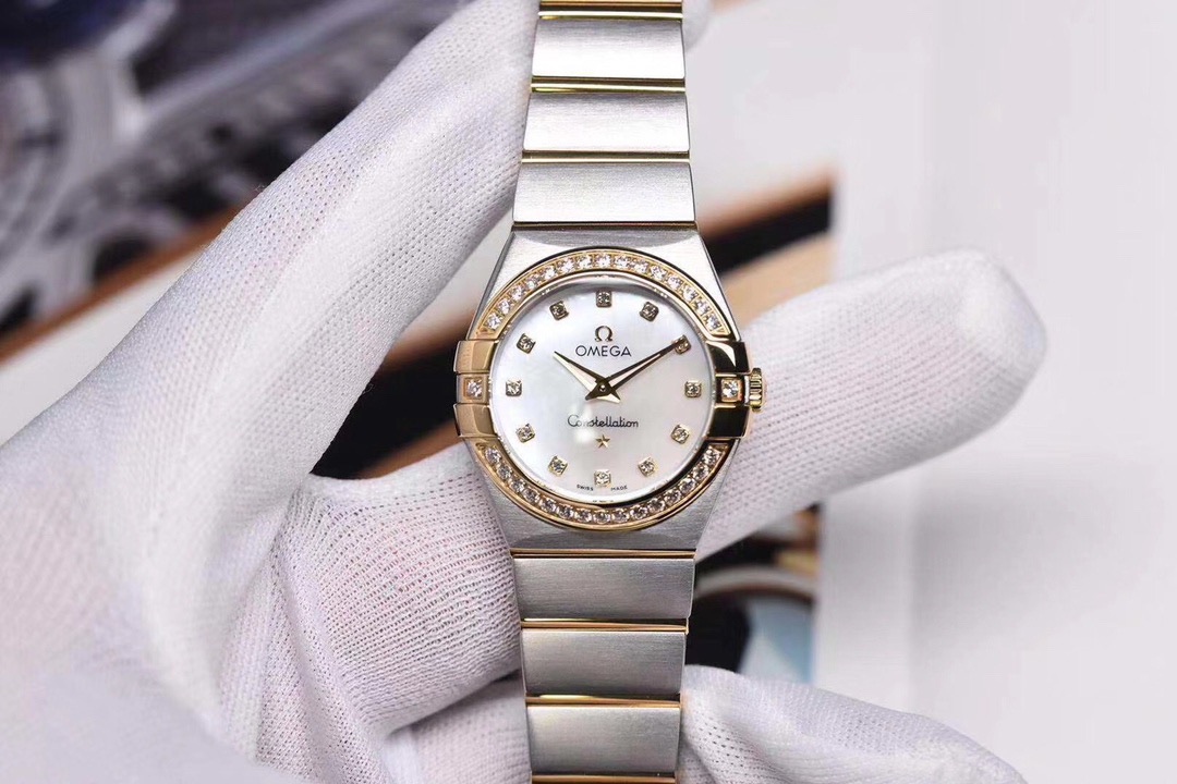 オメガ 時計コピー レディース オメガ星座 コピー 腕時計 ホワイト ローズゴールド 27mm