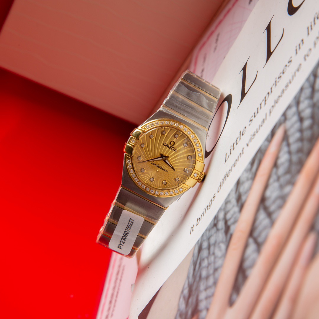 OMEGA オメガ 時計コピー レディース ダイヤル シルバー レッドゴールド 27mm - 画像 3