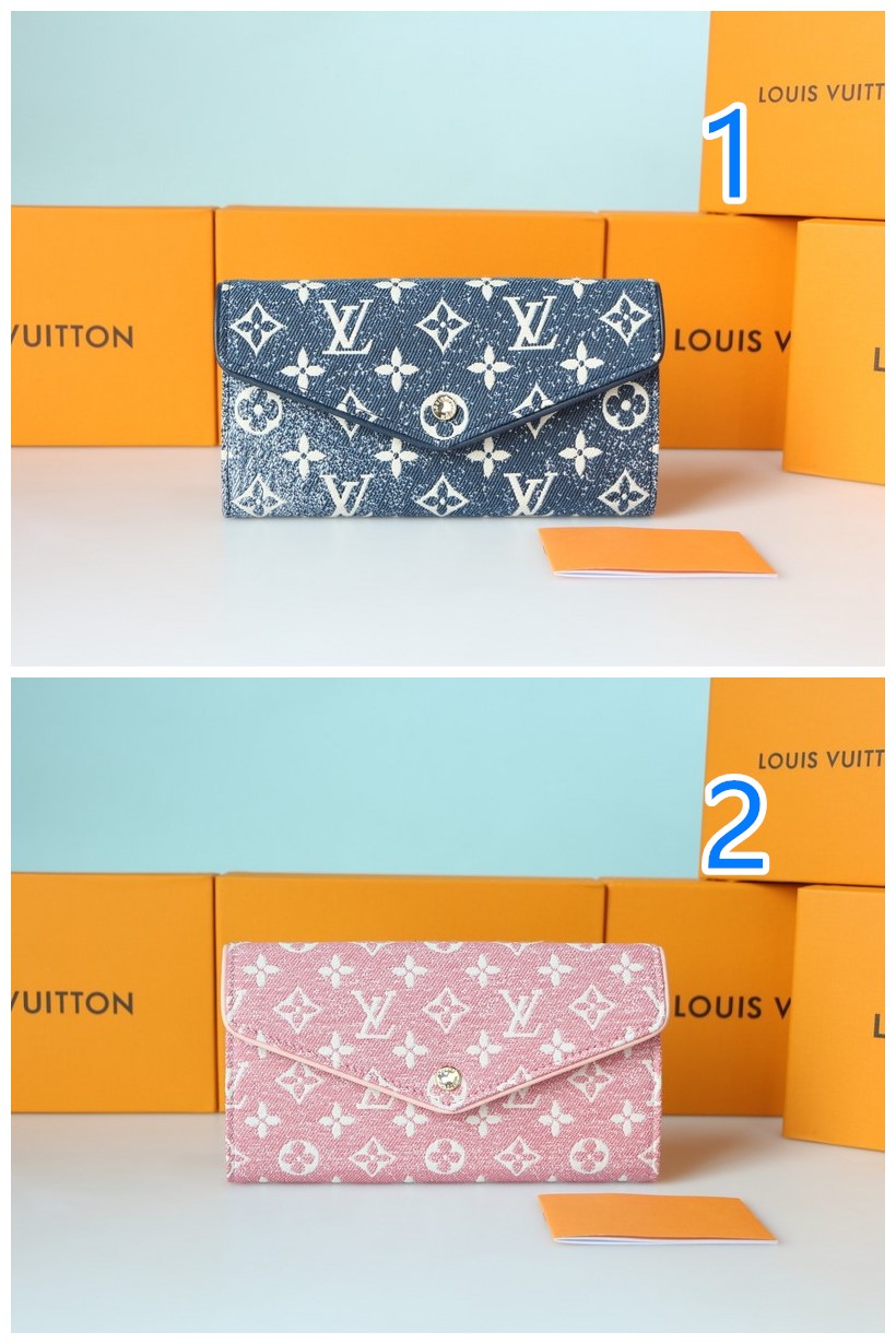 ルイヴィトン　Louis Vuitton　ポルトフォイユ サラ　LV長財布モノグラム　ジャカードデニム　選べる2色