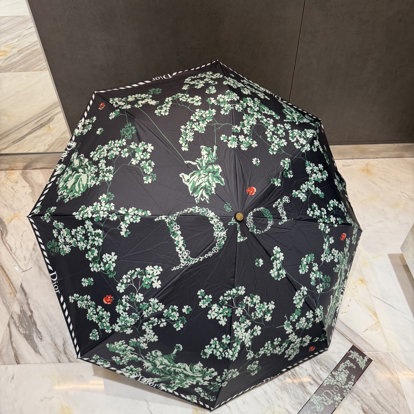 Dior　ディオール傘かさ 日傘雨傘　折りたたみ傘　ワンタッチ開閉　UVカット　可愛い晴雨兼用傘　レディース用おしゃれ花柄　6種 - 画像 3