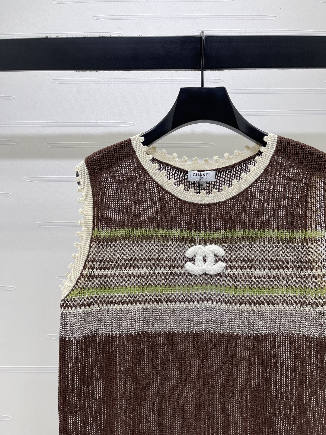 CHANEL ニット ウェア レディース ロゴデザイン ブラウン ベージュ マルチカラー - 画像 3
