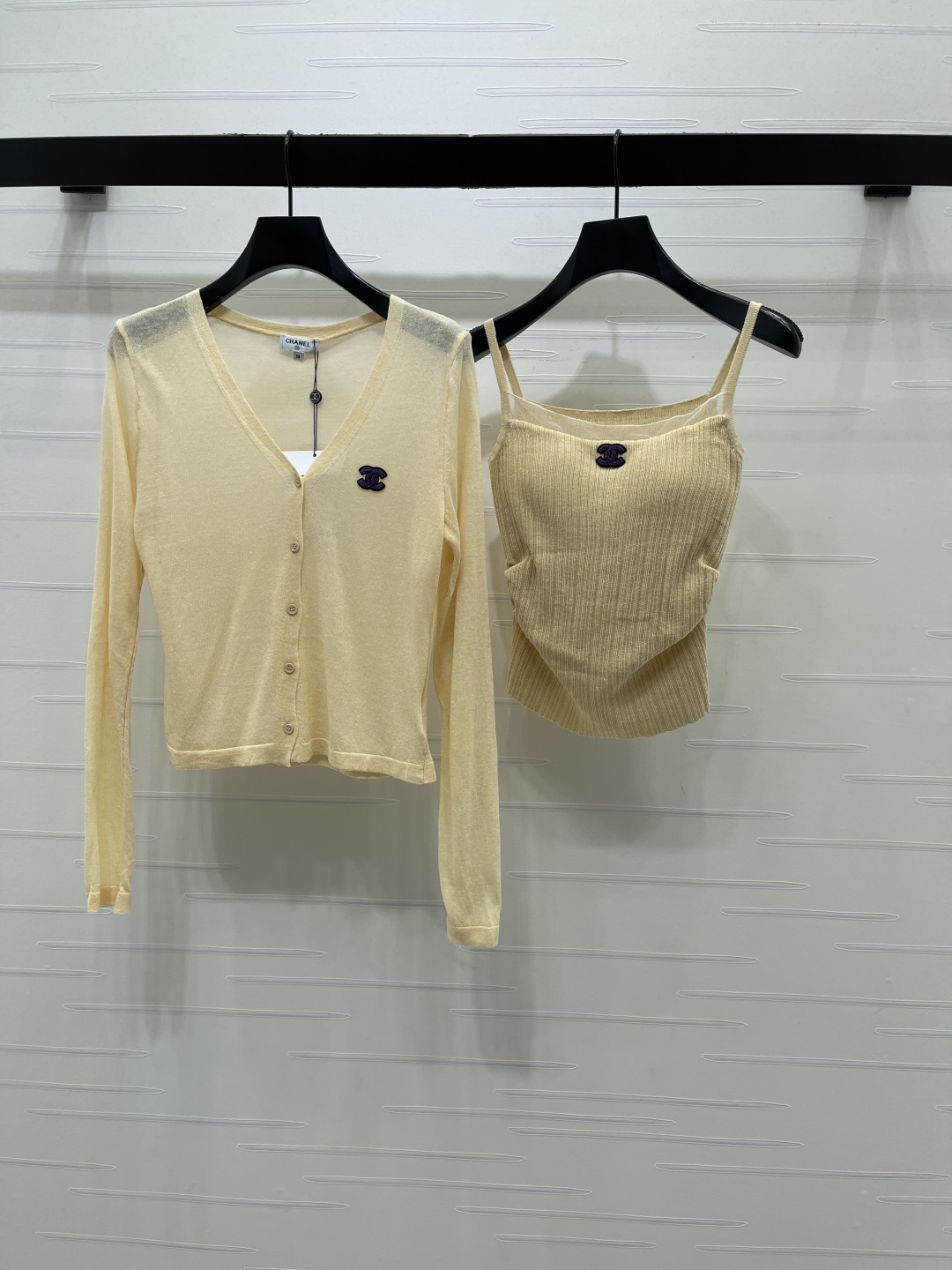 CHANEL コピー ニット カーディガン ワンピース セットアップ レディース 黄色
