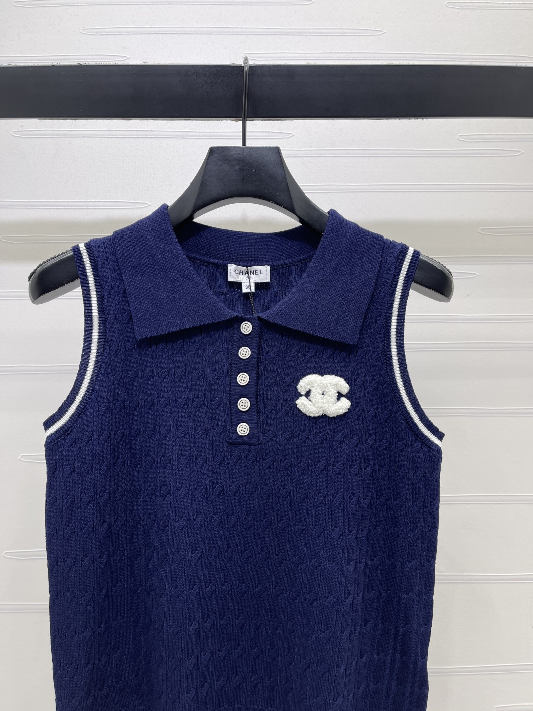 CHANEL ニット セーター コピー ポロネック インナー ニットベスト レディース ブルー - 画像 2