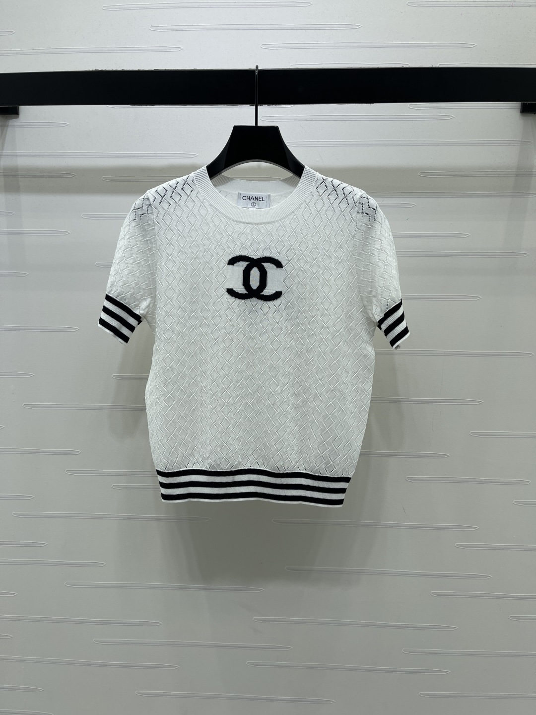 CHANEL コピー ニット Tシャツ ロゴ レディース 菱格柄 半袖 カラー展開 35 - 画像 2