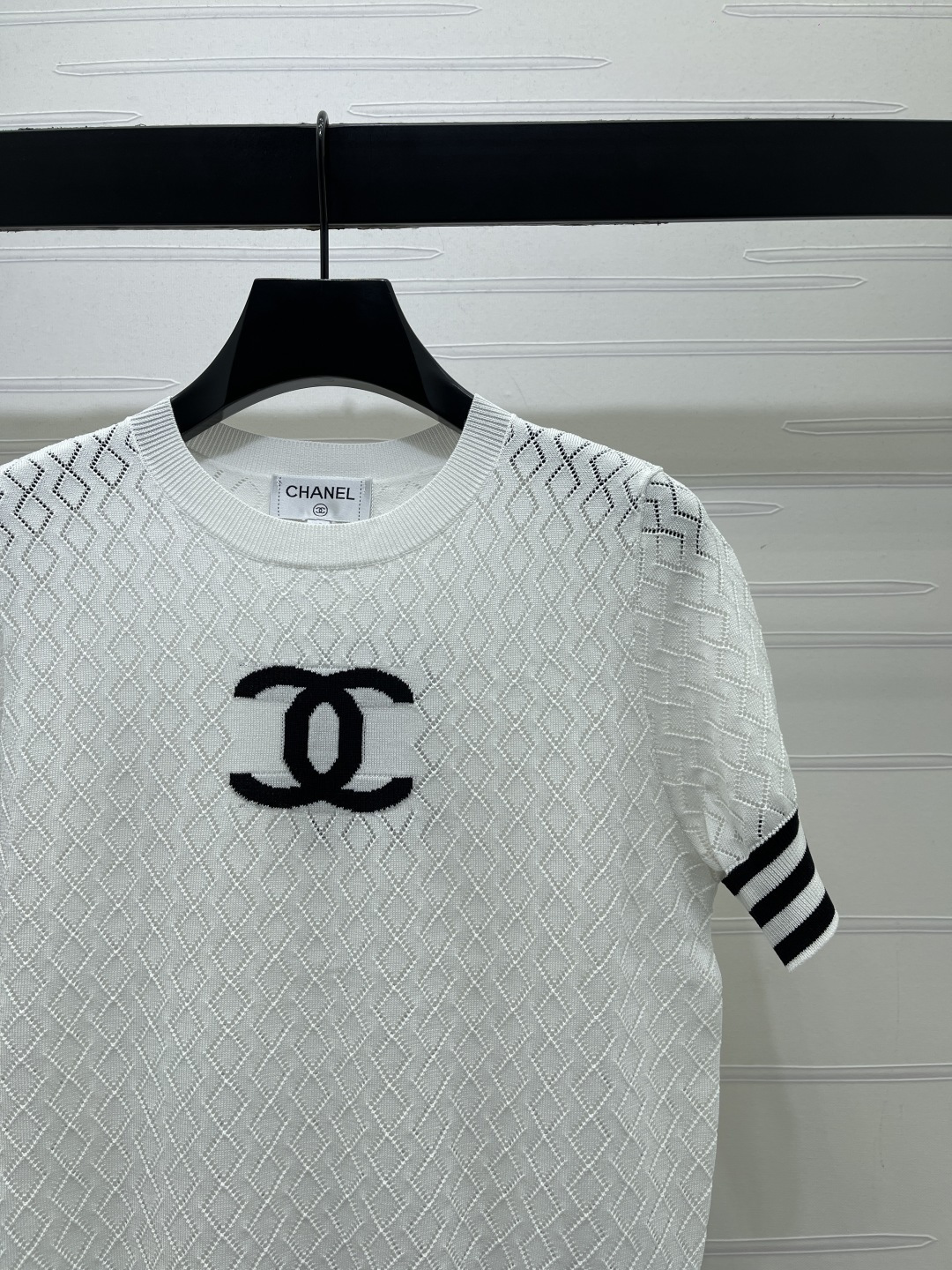 CHANEL コピー ニット Tシャツ ロゴ レディース 菱格柄 半袖 カラー展開 35 - 画像 3
