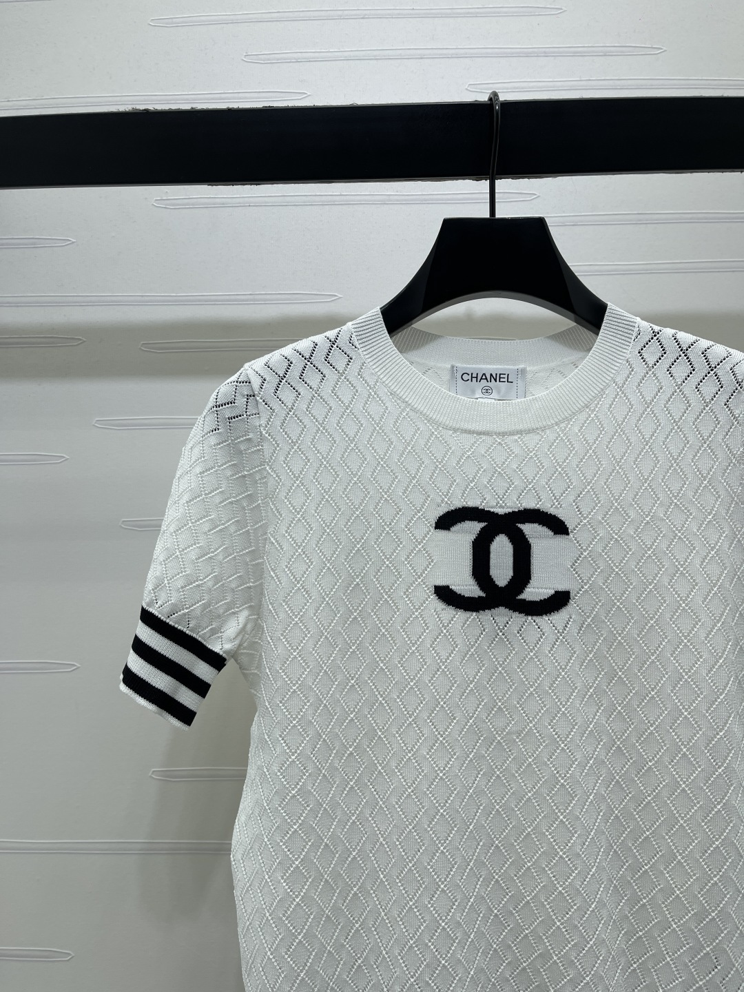 CHANEL コピー ニット Tシャツ ロゴ レディース 菱格柄 半袖 カラー展開 35 - 画像 4