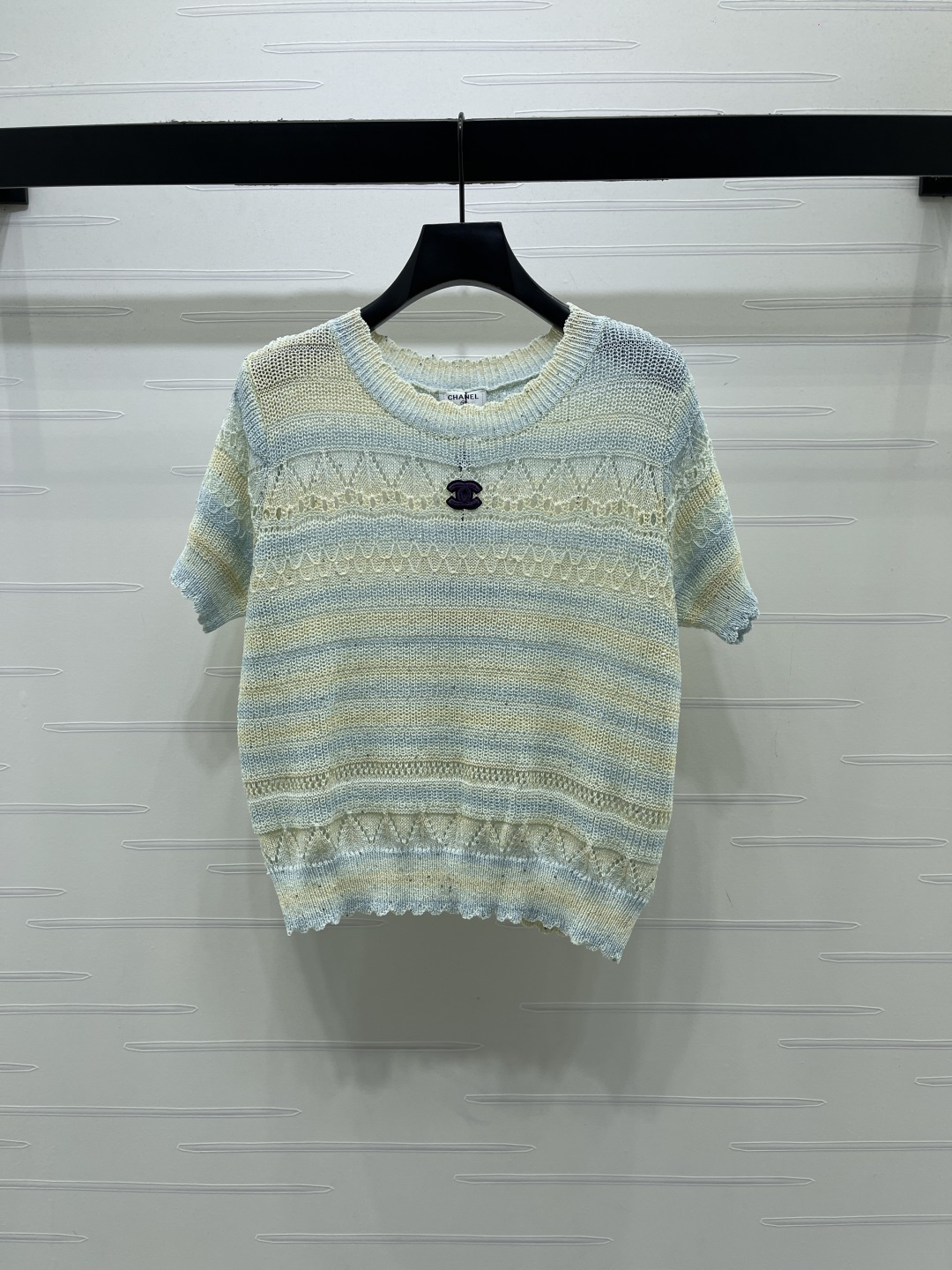 CHANEL コピー ニット 半袖 ロゴ刺繍 レディース ピンク ブルー 2色展開 - 画像 2