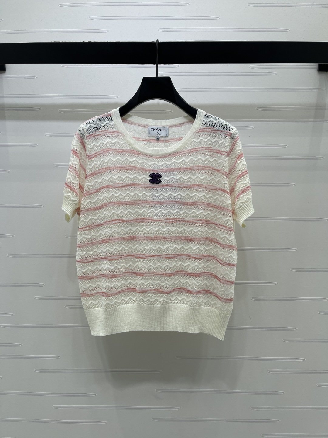 CHANEL コピー ニットTシャツ ロゴ付き レディース 春夏 通気性抜群 ワンピース スカート と合わせやすい 2色展開 - 画像 2
