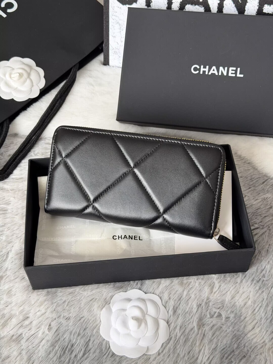 CHANEL シャネル19 CHANEL19 ディズヌフ ロングジップウォレット ファスナー長財布 チェーン ココマーク 財布 ブラック - 画像 2