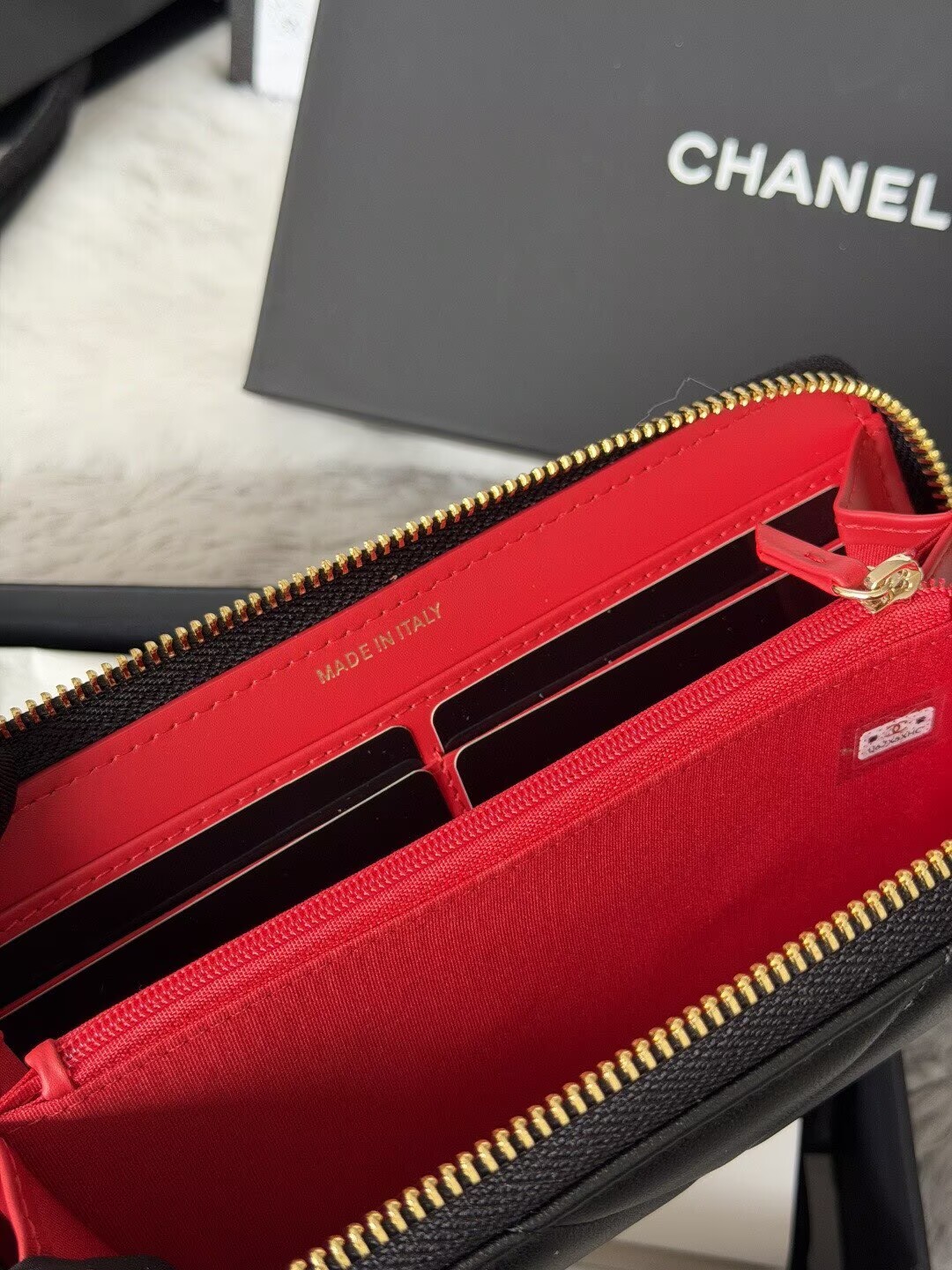 CHANEL　シャネル19　CHANEL19　ディズヌフ　ロングジップウォレット　ファスナー長財布　チェーン　ココマーク　財布　ブラック - 画像 9