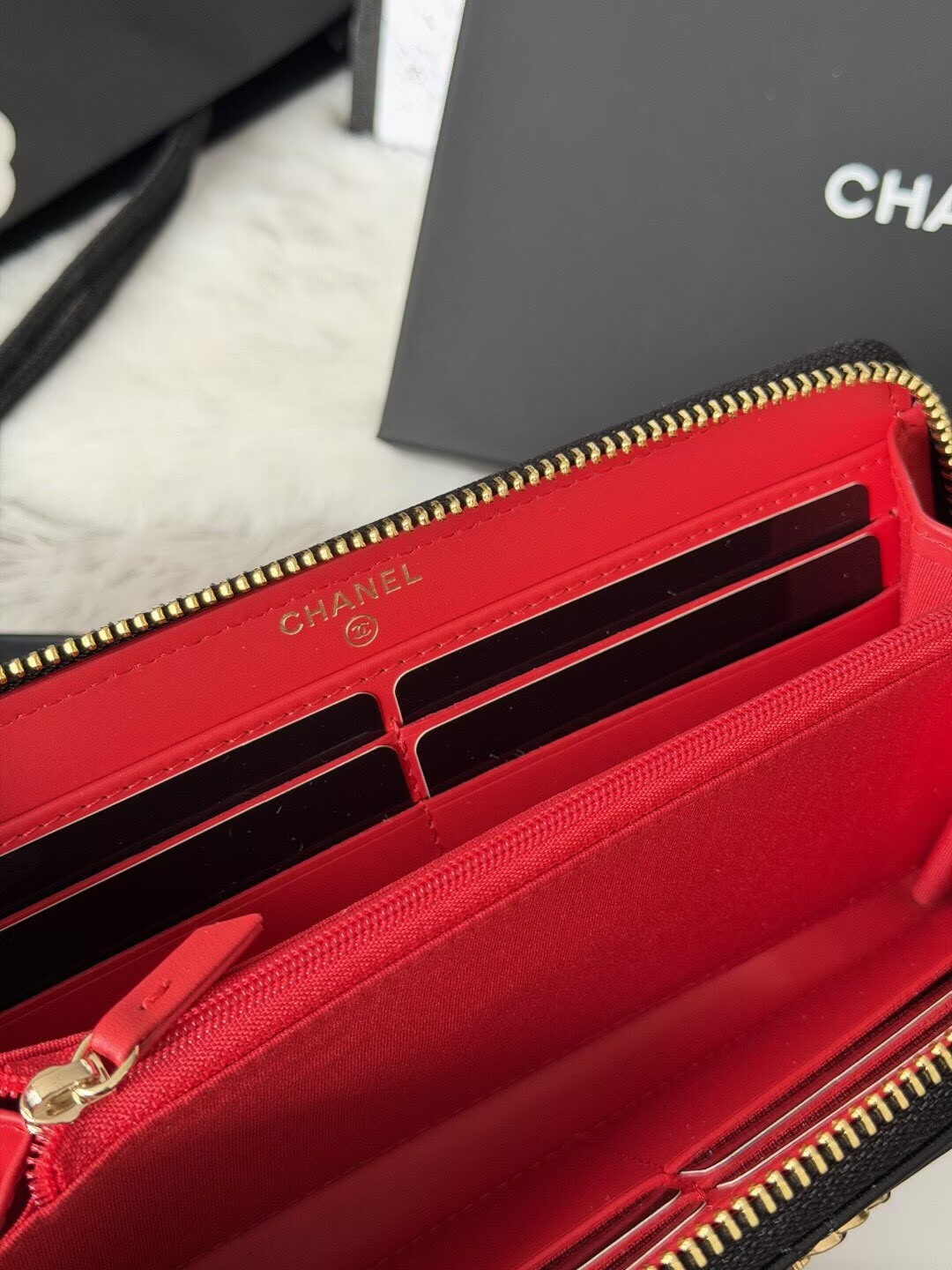 CHANEL　シャネル19　CHANEL19　ディズヌフ　ロングジップウォレット　ファスナー長財布　チェーン　ココマーク　財布　ブラック - 画像 10