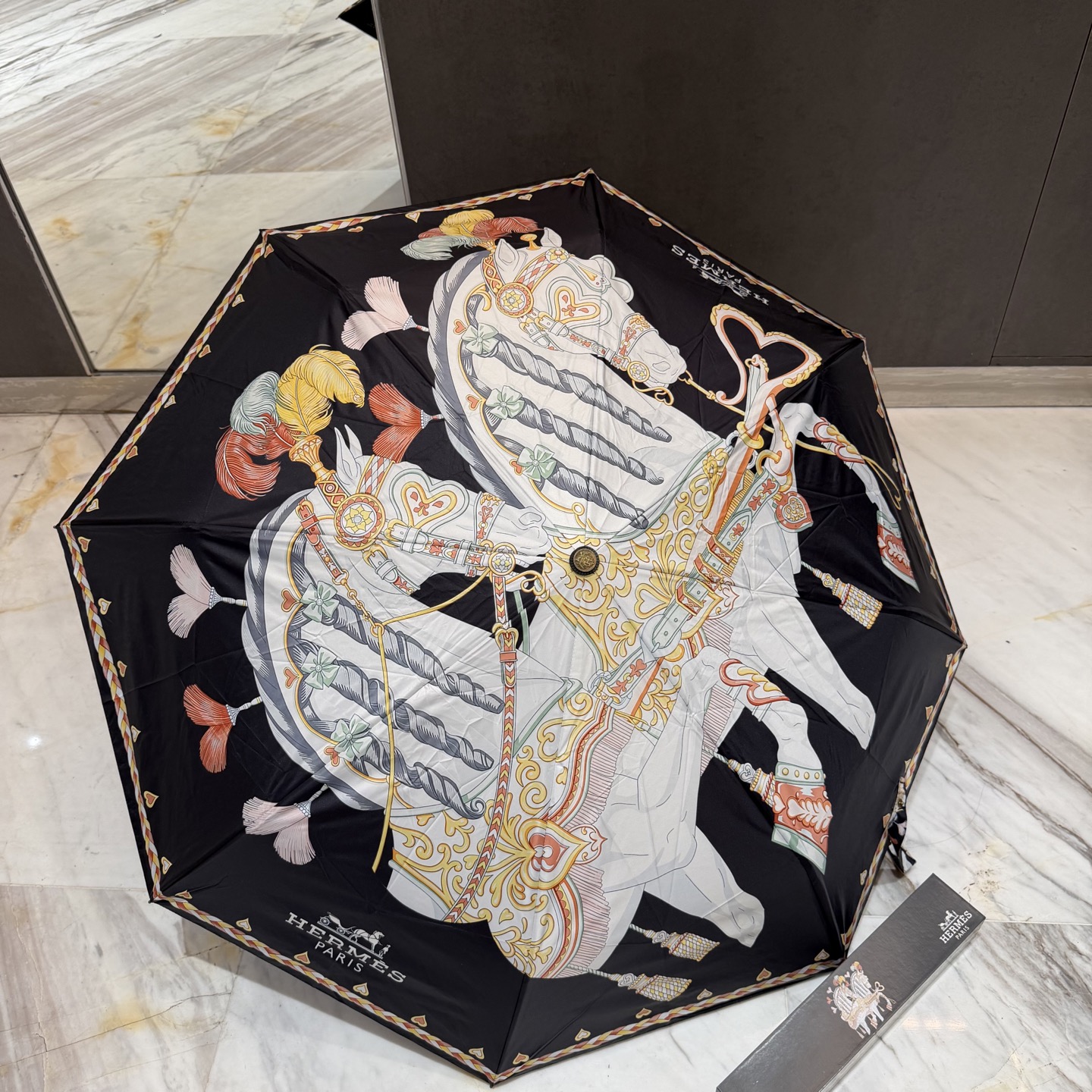 HERMES　エルメス　折りたたみ傘　ワンタッチ開閉かさ　アンブレラ　日傘UVカット　晴雨兼用傘　持ちやすい便利　おしゃれ3種 - 画像 3