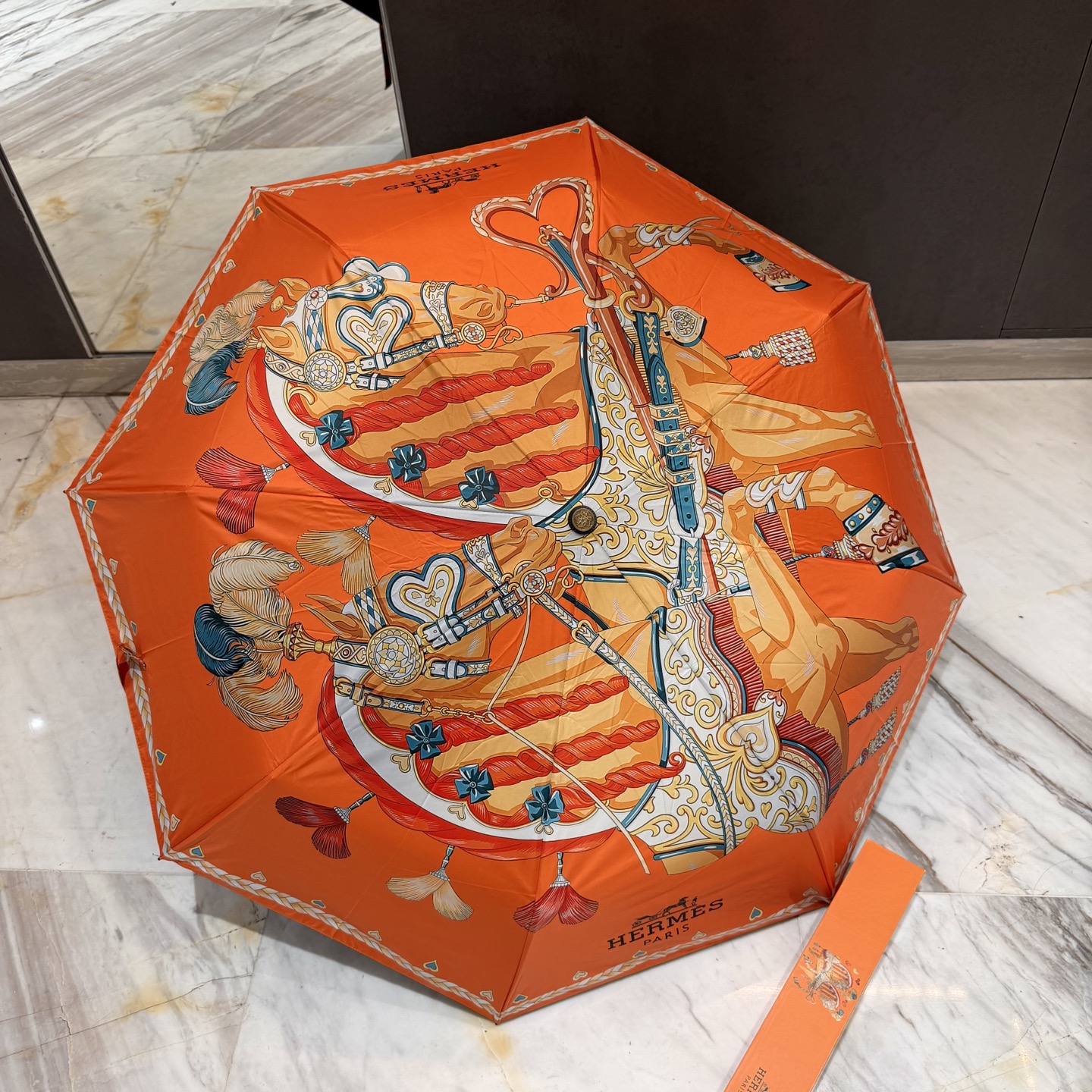 HERMES　エルメス　折りたたみ傘　ワンタッチ開閉かさ　アンブレラ　日傘UVカット　晴雨兼用傘　持ちやすい便利　おしゃれ3種 - 画像 2