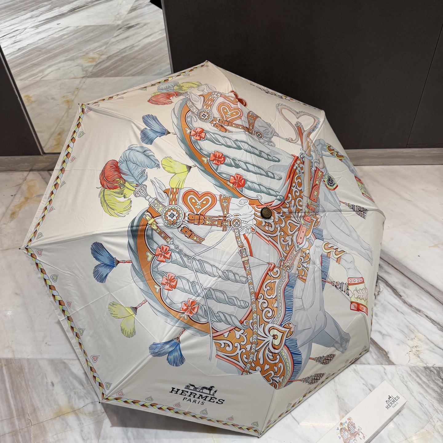 HERMES　エルメス　折りたたみ傘　ワンタッチ開閉かさ　アンブレラ　日傘UVカット　晴雨兼用傘　持ちやすい便利　おしゃれ3種 - 画像 4