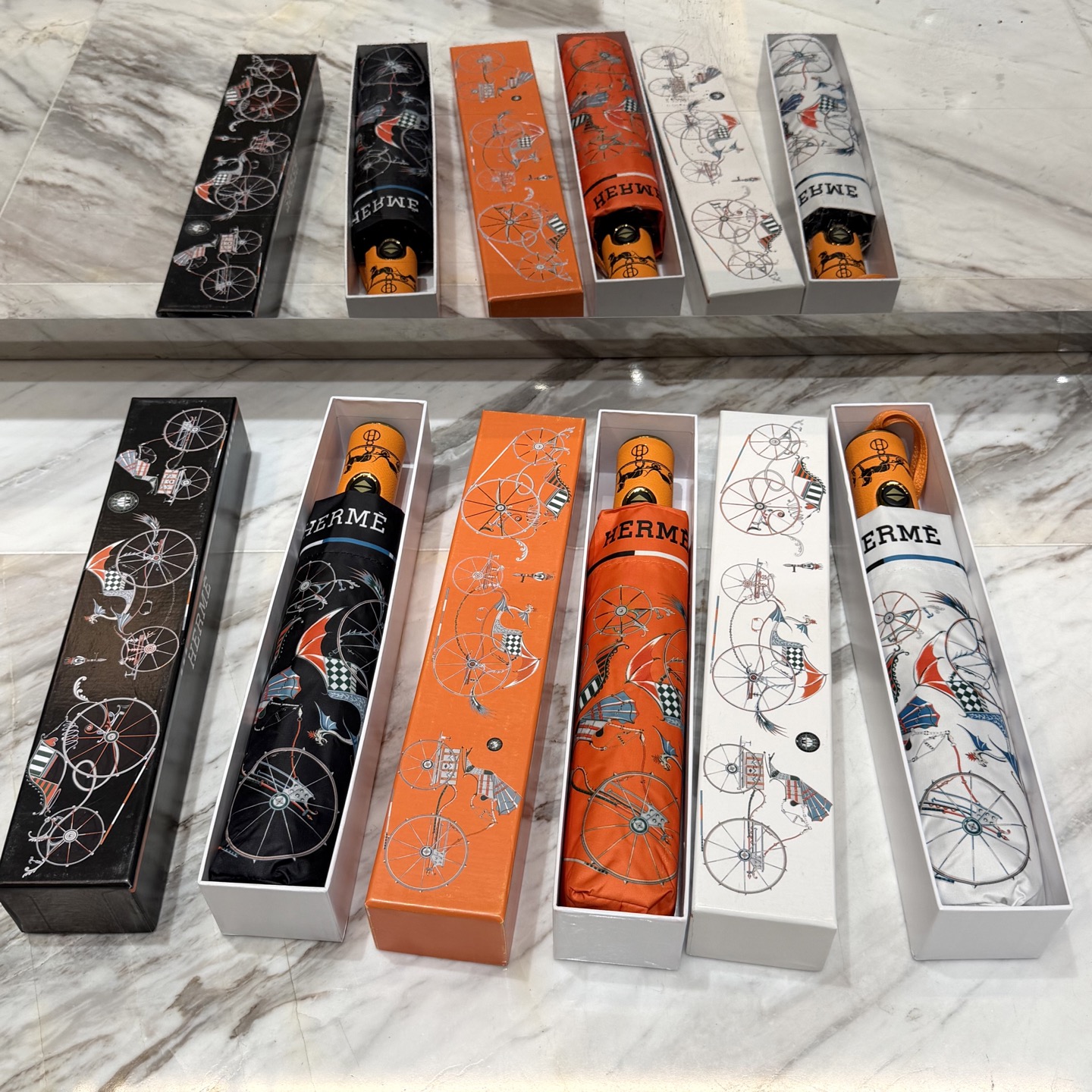 HERMES　エルメス　かさ　傘　日傘雨傘　折りたたみ傘　ワンタッチ開閉アンブレラ　UVカット　晴雨兼用傘　超撥水　8種 - 画像 10