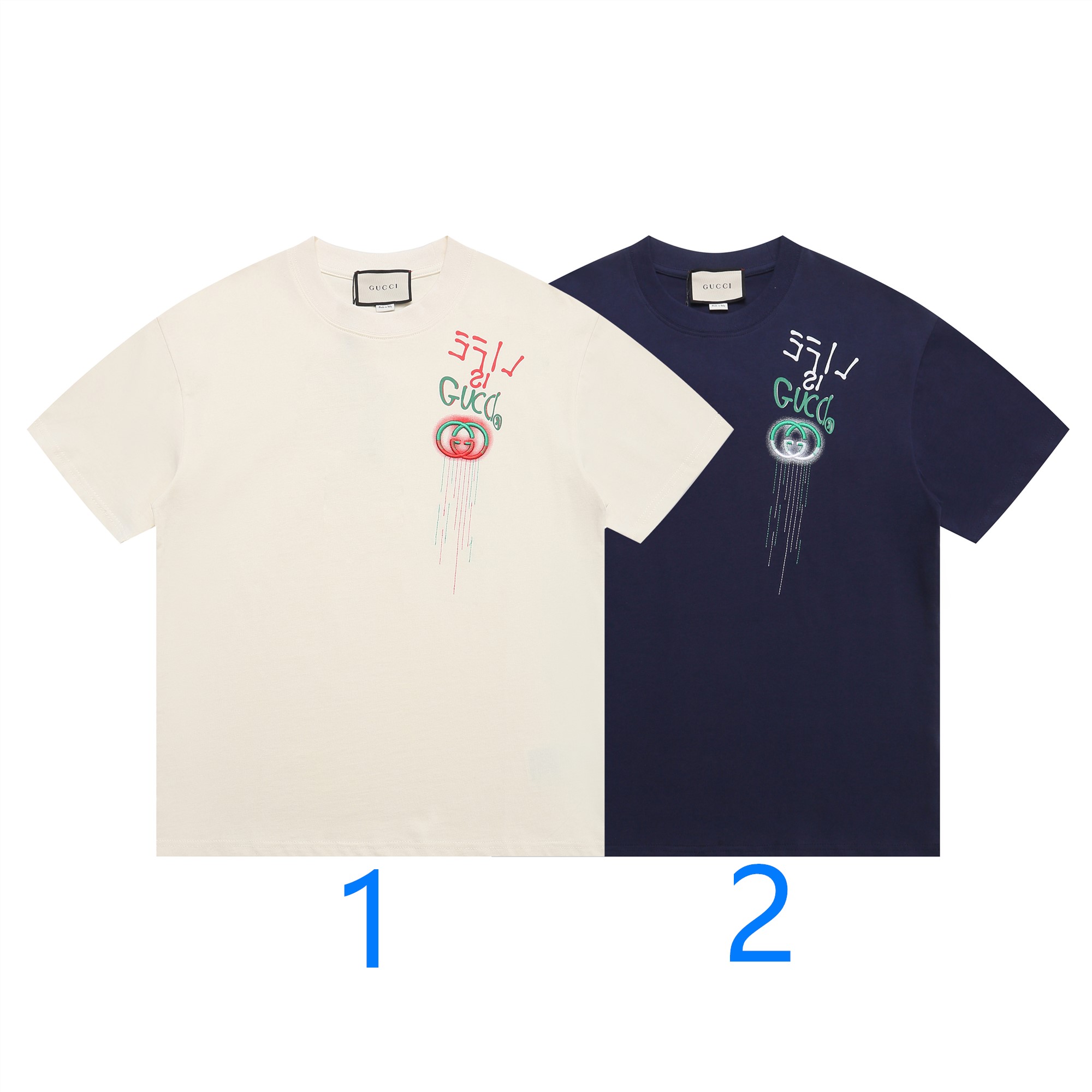 グッチ　GUCCI　ゆったり　刺繍シャツ　クルーネックTシャツ　シャツ　半袖Tシャツ　カップルコーデ　Tshirt　レディース/メンズ
