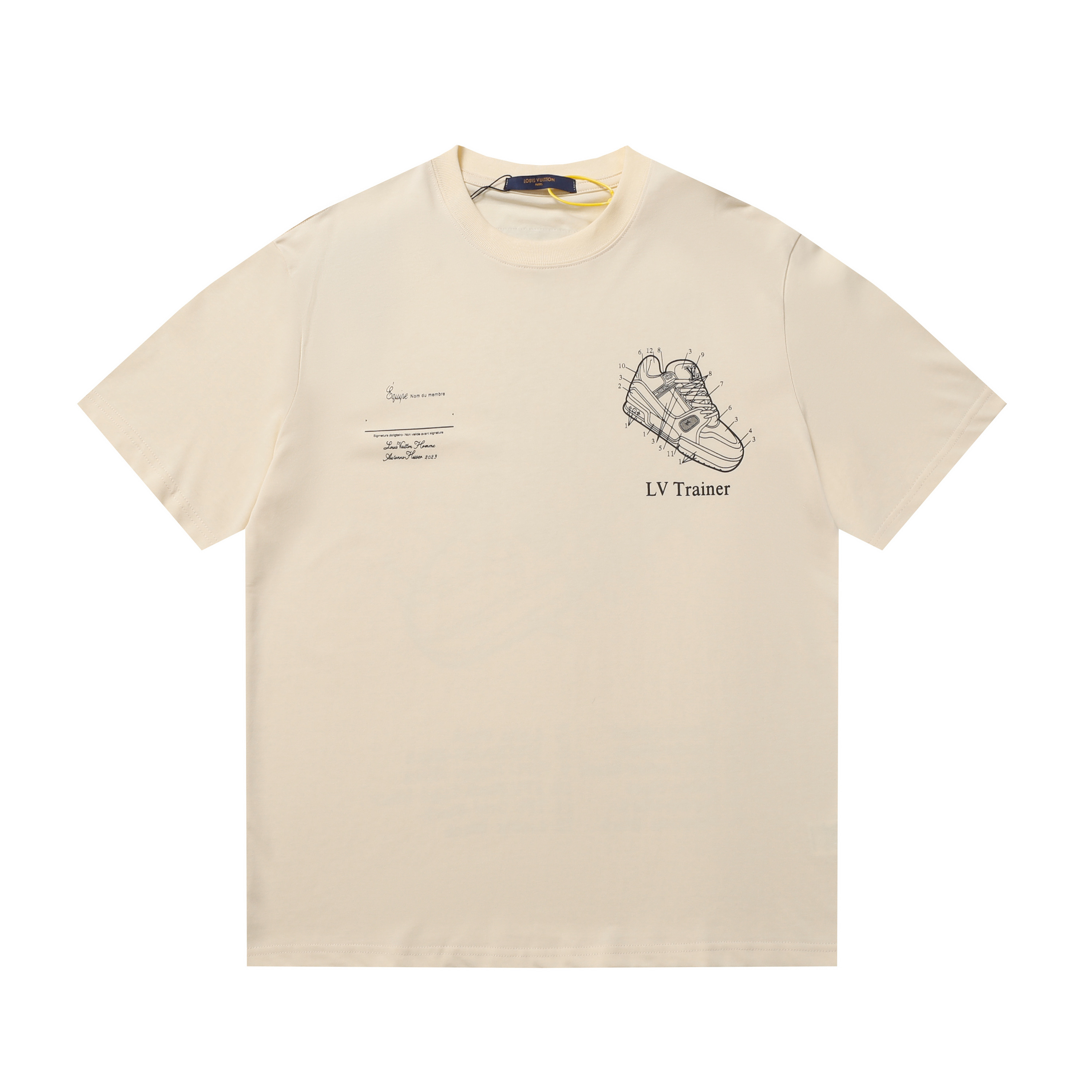 ルイヴィトン　Louis Vuitton　クルーネックTシャツ　T-Shirt　シャツ　半袖Tシャツ　メンズTシャツ　スニーカー柄　プリントシャツ　3色