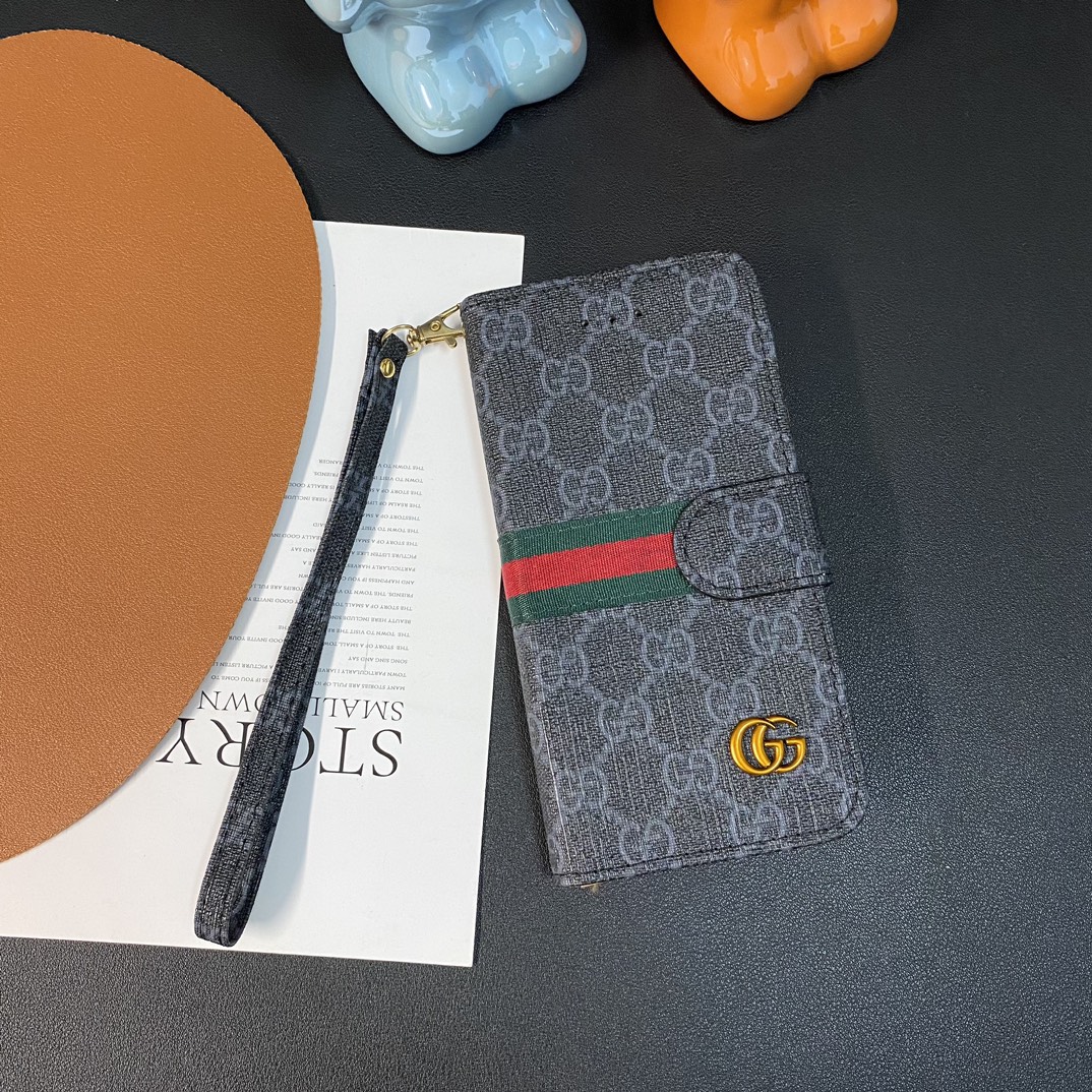 グッチ　GUCCI　手帳型ケース　iPhoneケース　スマホケース　ダブルG　スマホカバー　iPhone 11～iPhone16pro max　2色