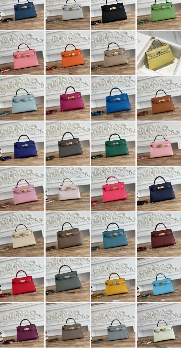 ハーフ手縫い　エルメス　Hermes Mini kelly 2 　可愛いミニケリー2　外縫い　ハンドバッグ　ショルダーつき　33色/金具色お選びでき