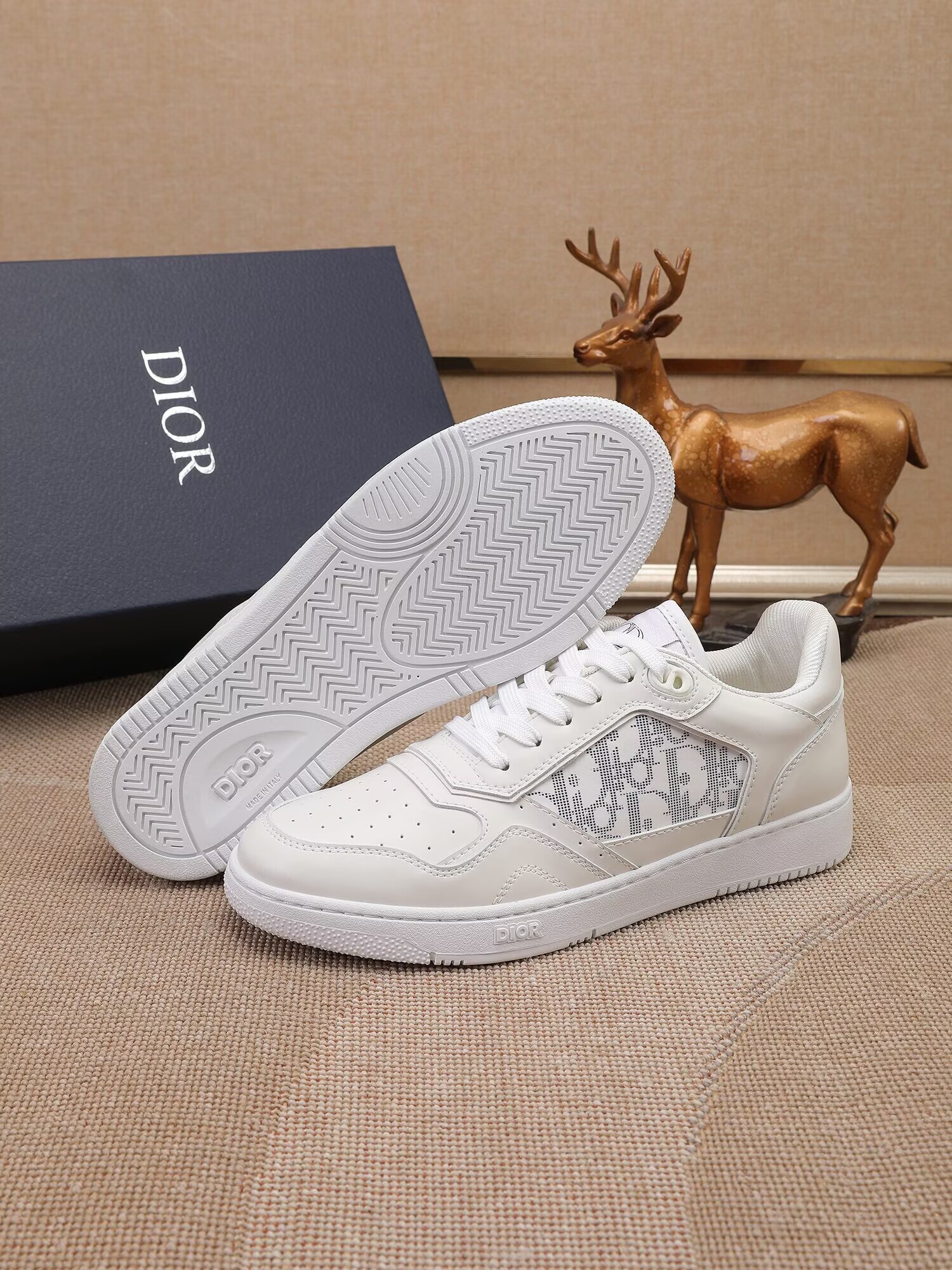 Dior メンズ スニーカー ホワイト グレー ディオール ロゴ プレート ランニングシューズ  9色 - 画像 14
