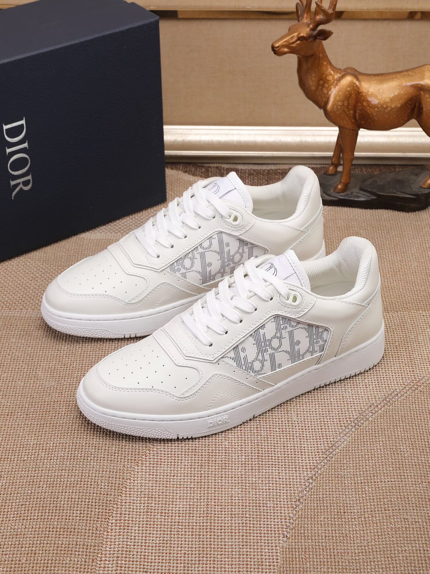 Dior メンズ スニーカー ホワイト グレー ディオール ロゴ プレート ランニングシューズ  9色 - 画像 10