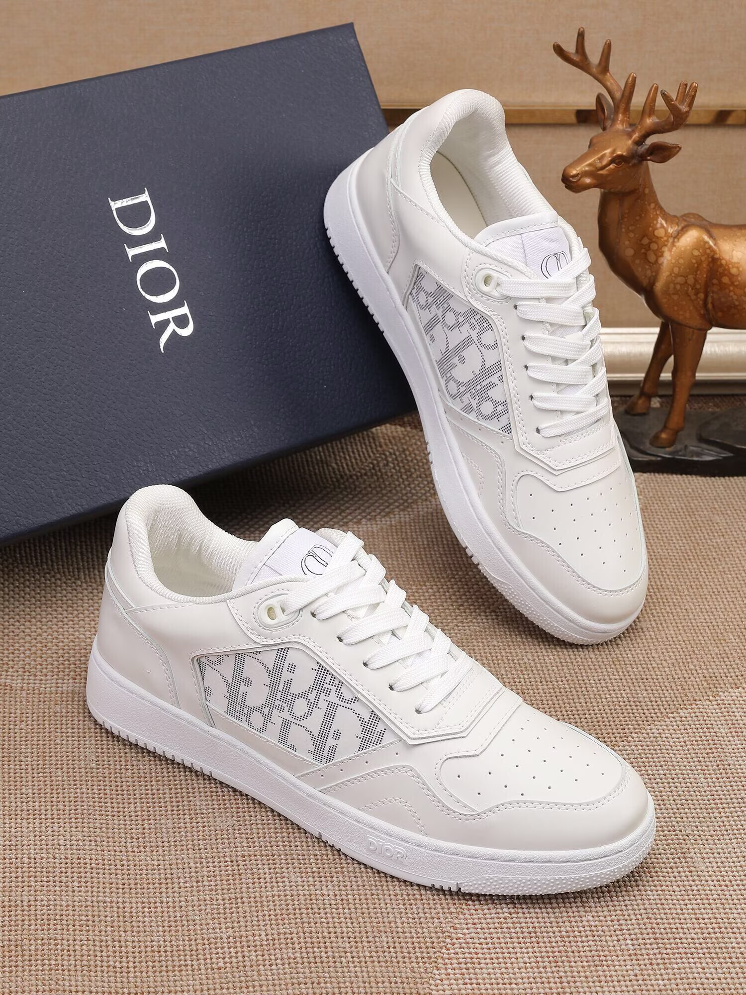 Dior メンズ スニーカー ホワイト グレー ディオール ロゴ プレート ランニングシューズ  9色 - 画像 13