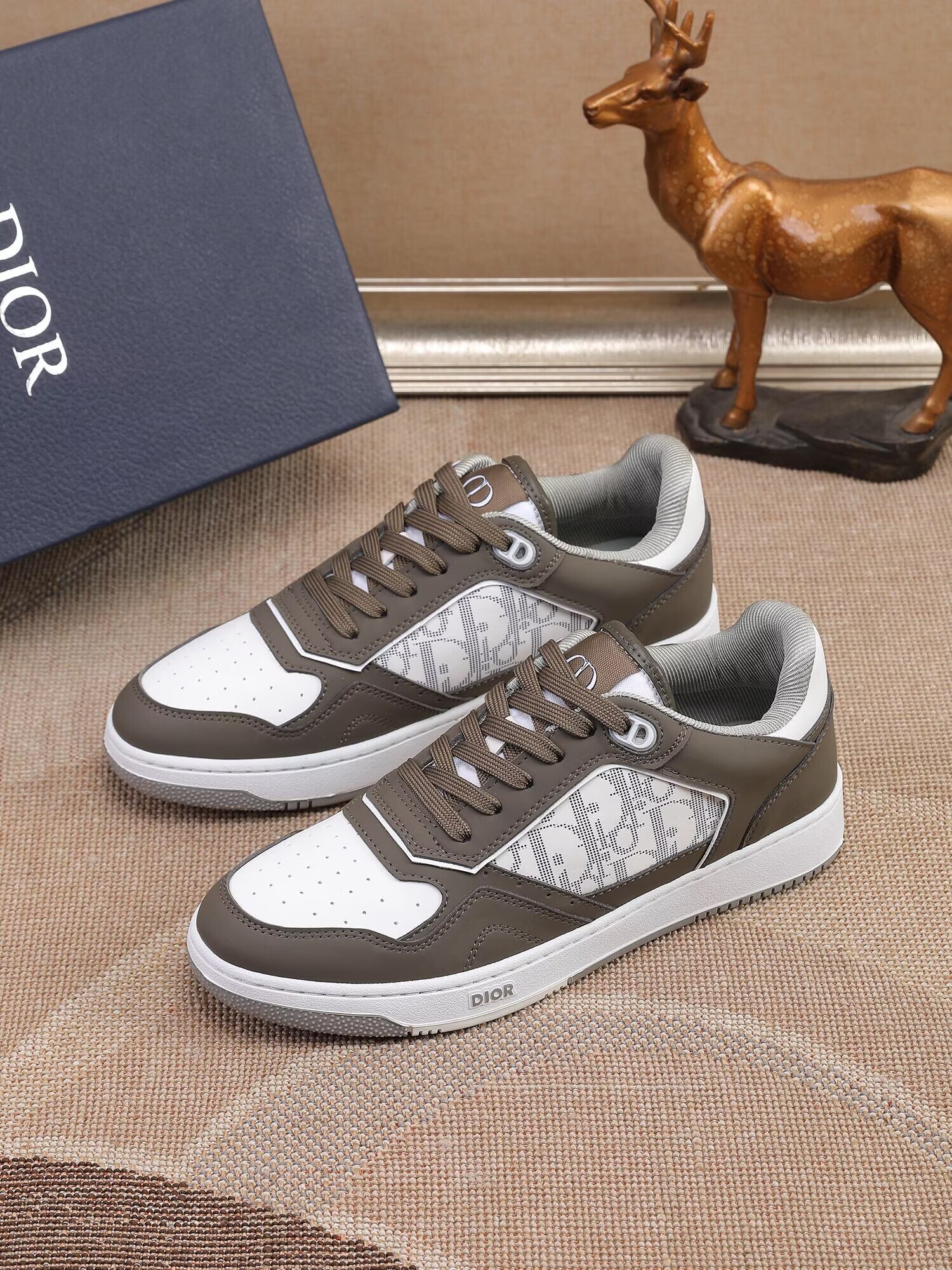Dior メンズ スニーカー ホワイト グレー ディオール ロゴ プレート ランニングシューズ  9色 - 画像 2