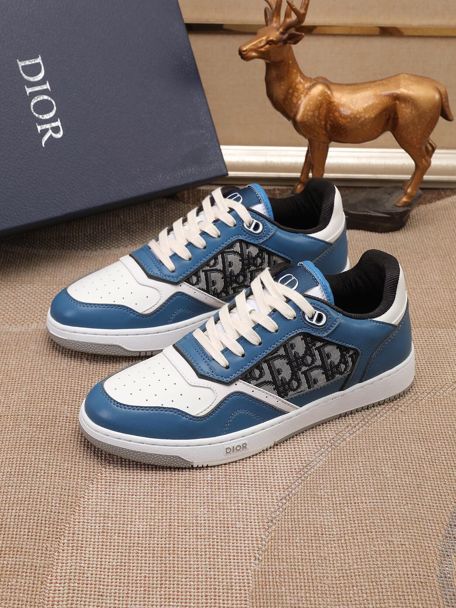 Dior メンズ スニーカー ホワイト グレー ディオール ロゴ プレート ランニングシューズ  9色 - 画像 7