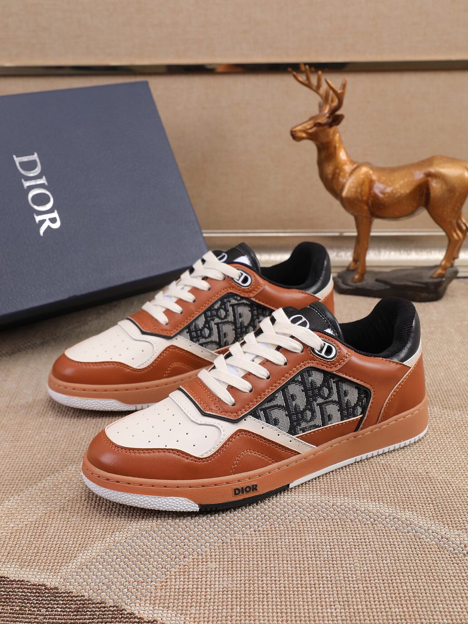 Dior メンズ スニーカー ホワイト グレー ディオール ロゴ プレート ランニングシューズ  9色 - 画像 3