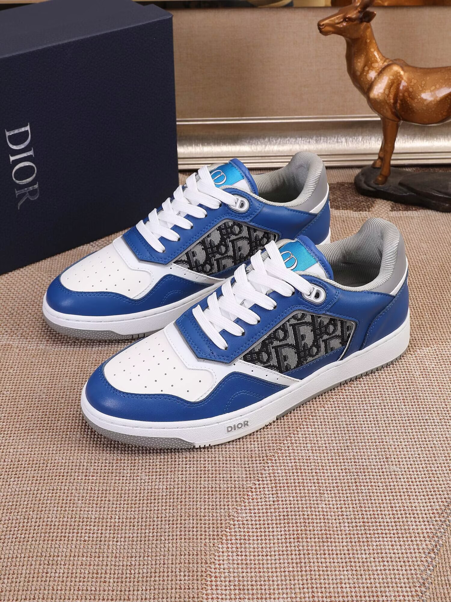 Dior メンズ スニーカー ホワイト グレー ディオール ロゴ プレート ランニングシューズ  9色 - 画像 6