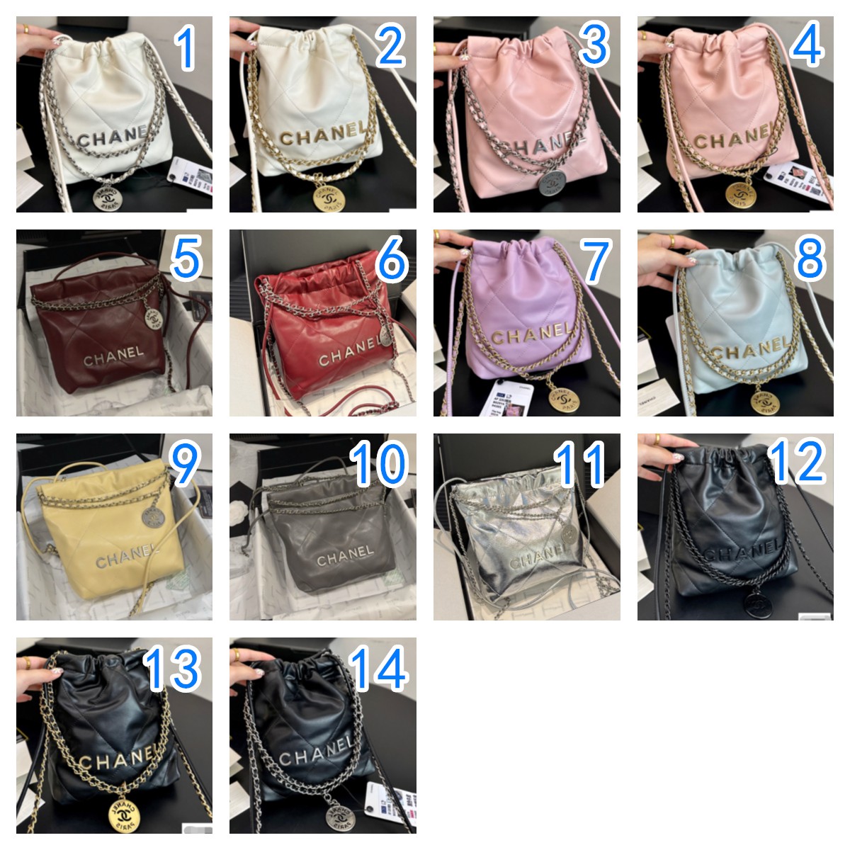 シャネル　CHANEL　ミニ22bag　シャネル 22　シグネチャーバッグ　CHANEL 22ミニハンドバッグ　ショルダーバッグ　14色