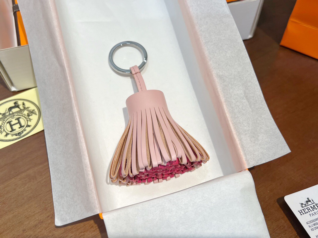 エルメス	カルメン キーホルダー HERMES Carmen uno-dos key ring キーリング レディース レザーフリンジキーリング　シルバー金具 - 画像 8