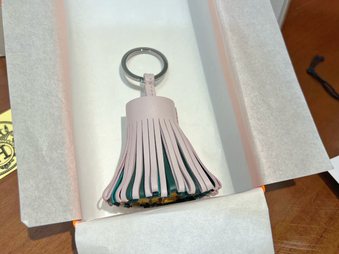 エルメス	カルメン キーホルダー HERMES Carmen uno-dos key ring キーリング レディース レザーフリンジキーリング　シルバー金具 - 画像 9