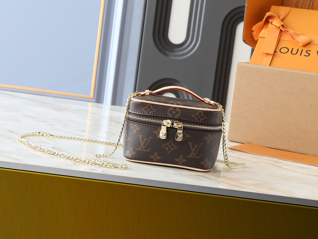 ルイヴィトン　LOUIS VUITTON　ニース ナノ　Nice Nano　ヴァニティバック　化粧ポーチ　小物入れ　モノグラム　レディース