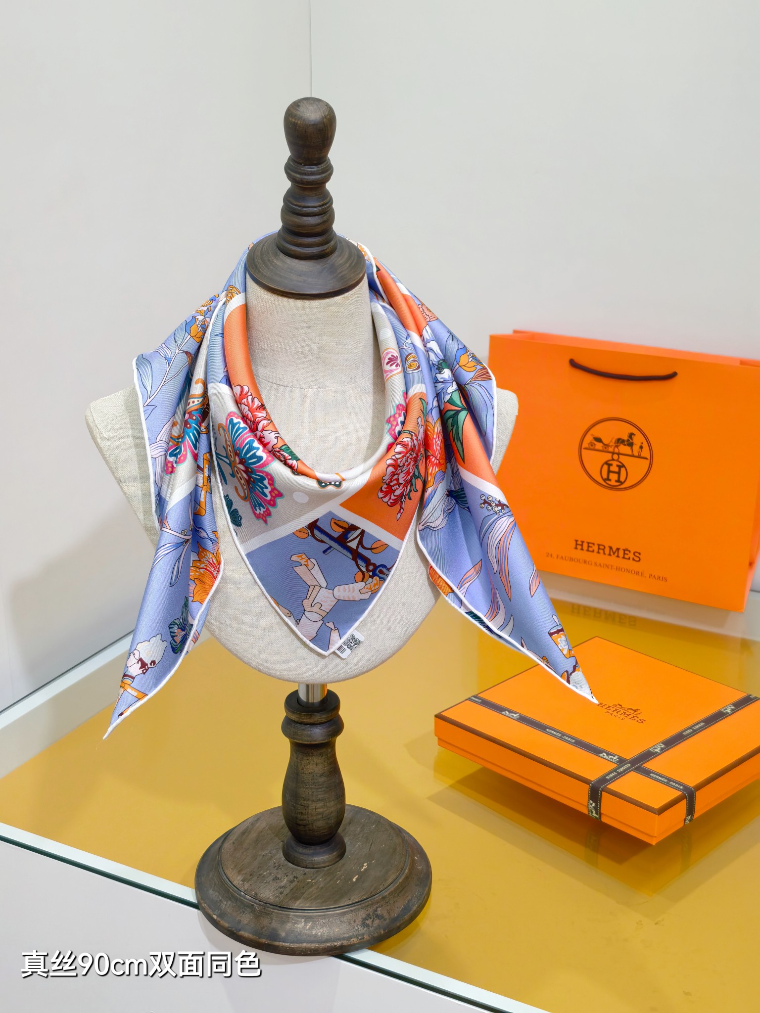 HERMES エルメス シルクスカーフ 真丝90cm 東洋風 多色展開 - 画像 3