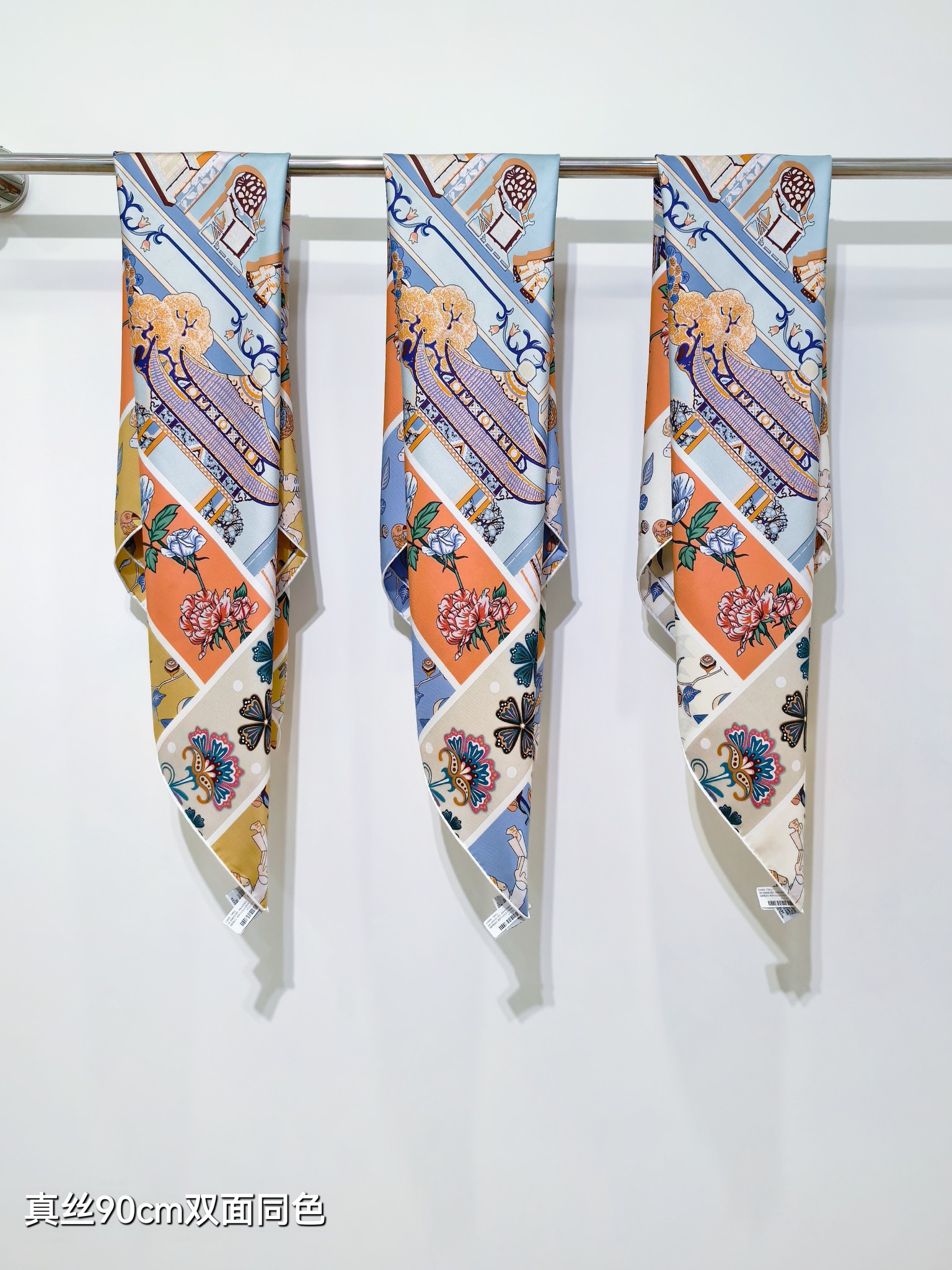 HERMES エルメス シルクスカーフ 真丝90cm 東洋風 多色展開 - 画像 4