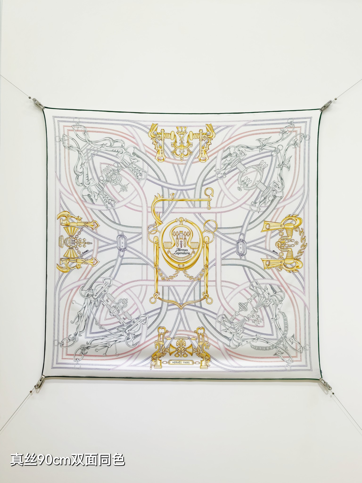 HERMES エルメス シルク スカーフ 90cm 双面同色 マップ柄 多色展開
