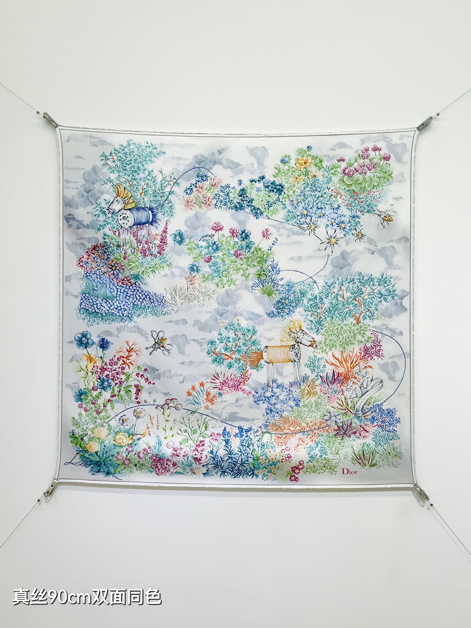 DIOR ディオール スカーフ 真絲90cm双面同色 多色展開 - 画像 2
