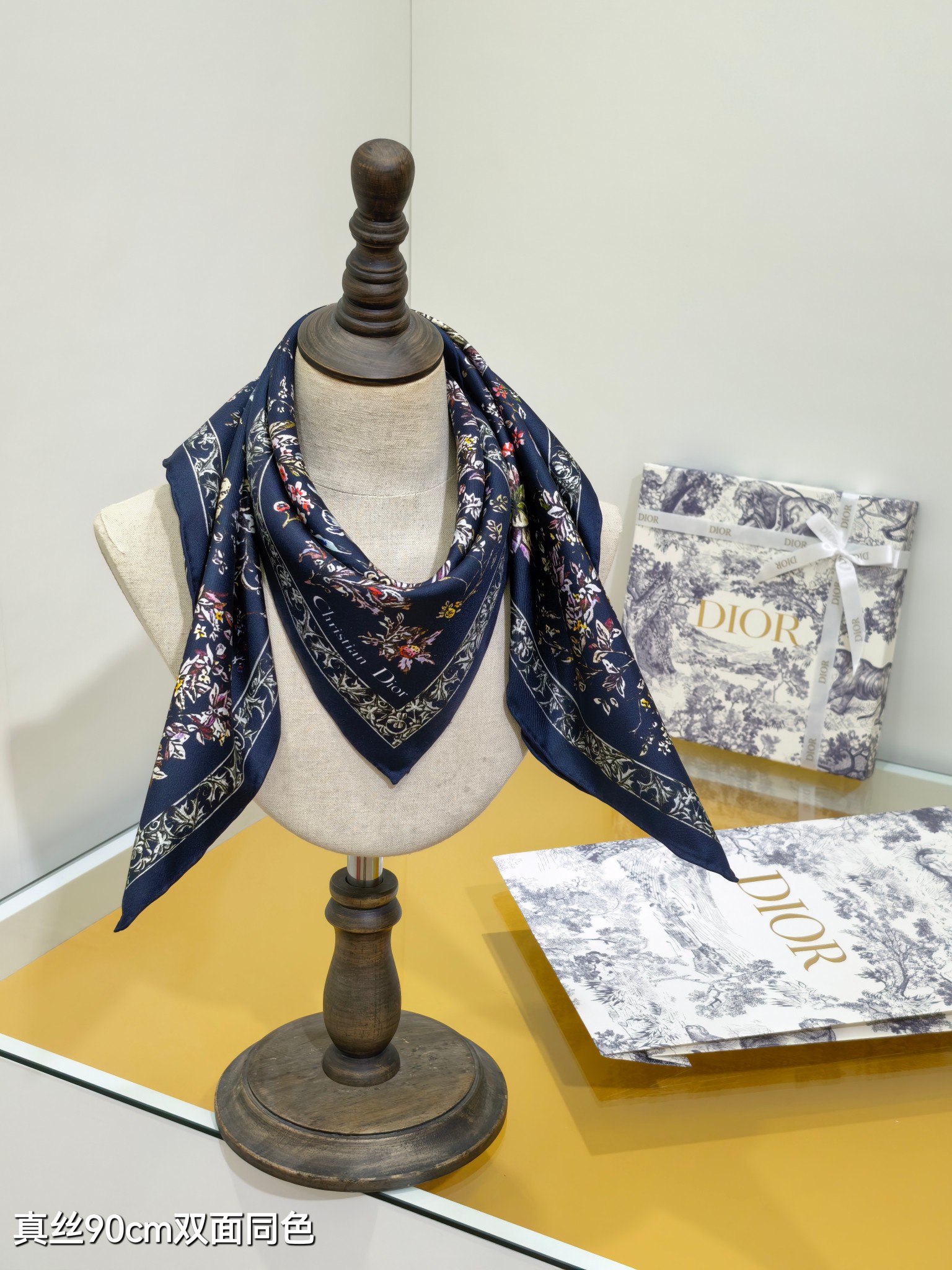 DIOR ディオール スカーフ シルク 90cm 両面同色 全4色 - 画像 4