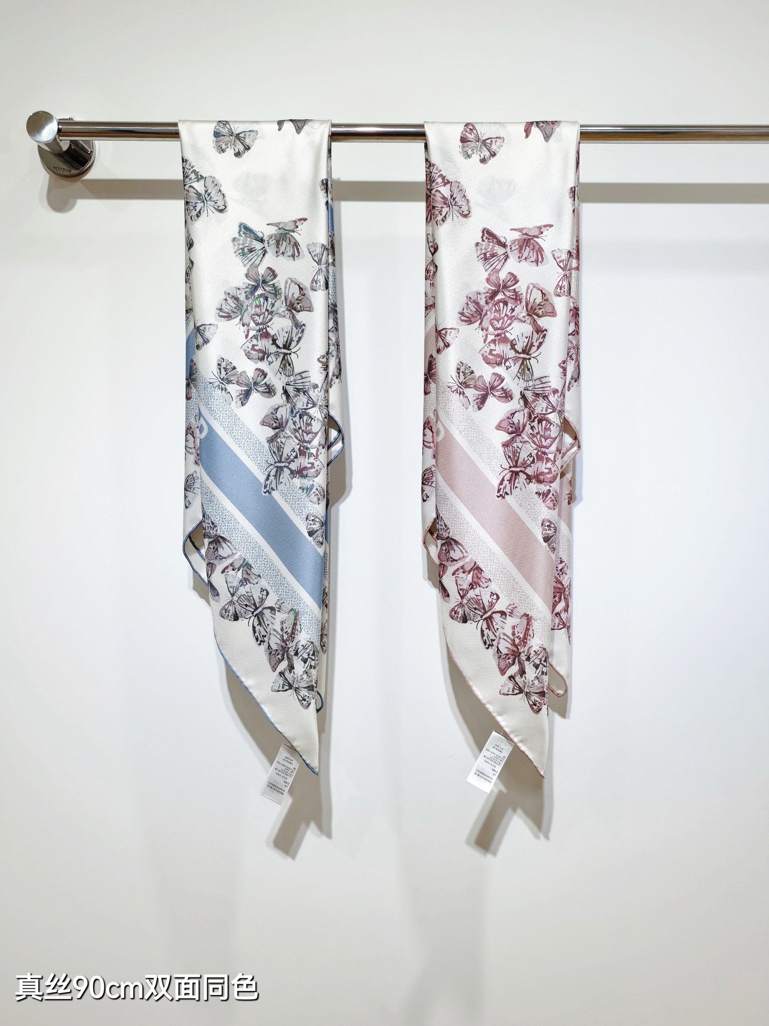 CHRISTIAN DIOR クリスチャンディオール 正方形スカーフ 真絲 90cm 双面同色 多色展開 - 画像 7