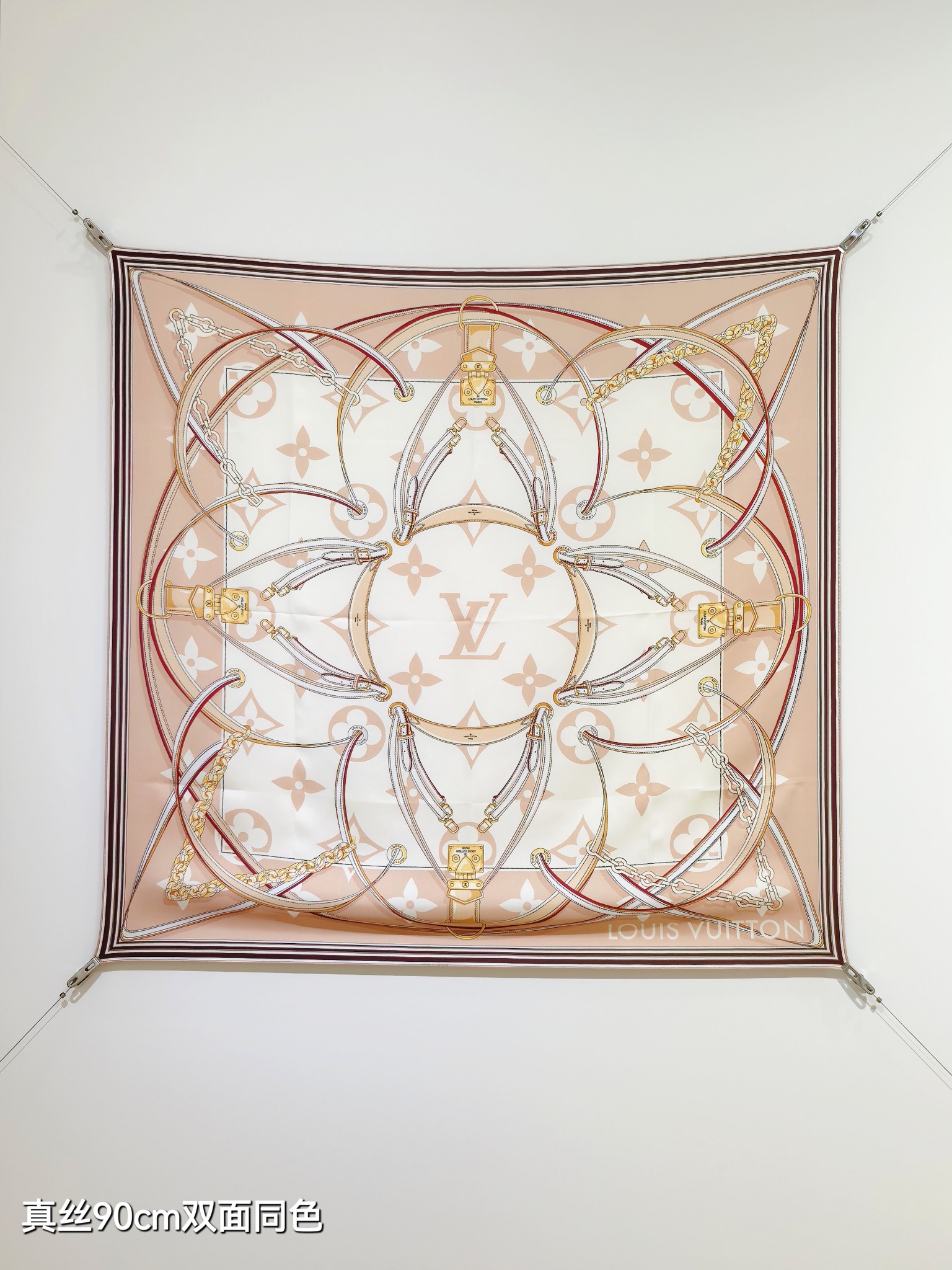 LOUIS VUITTON ルイ・ヴィトン スカーフ 真絲 90cm 双面同色 多色展開 - 画像 4