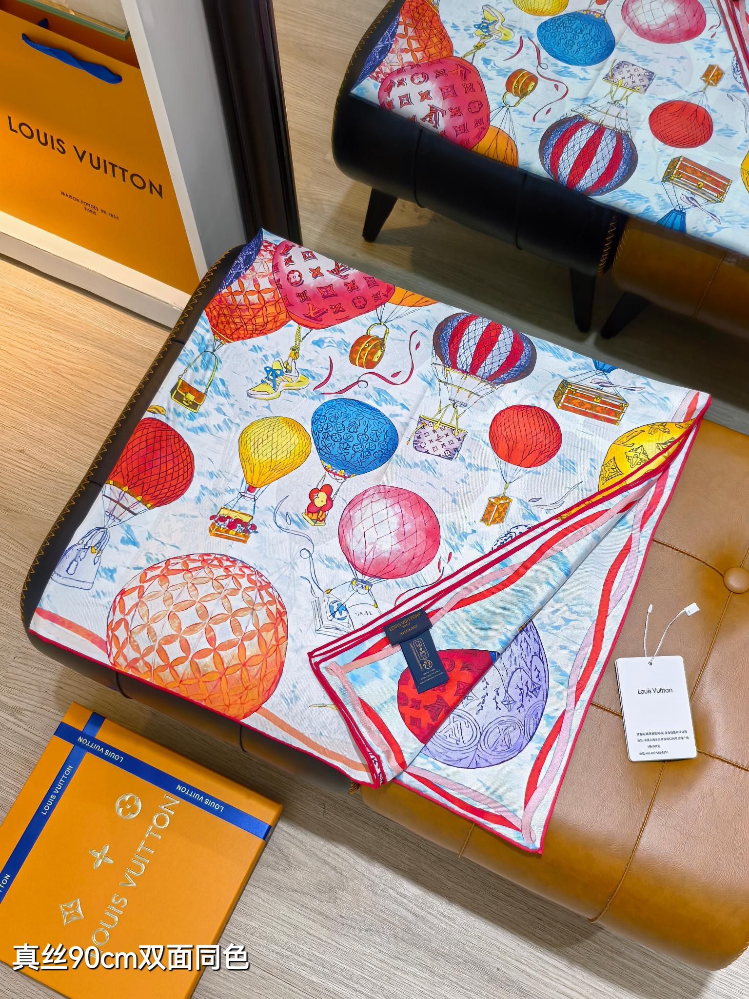 LOUISVUITTON ルイヴィトン シルクスカーフ 90cm 両面同色 多色展開 - 画像 5