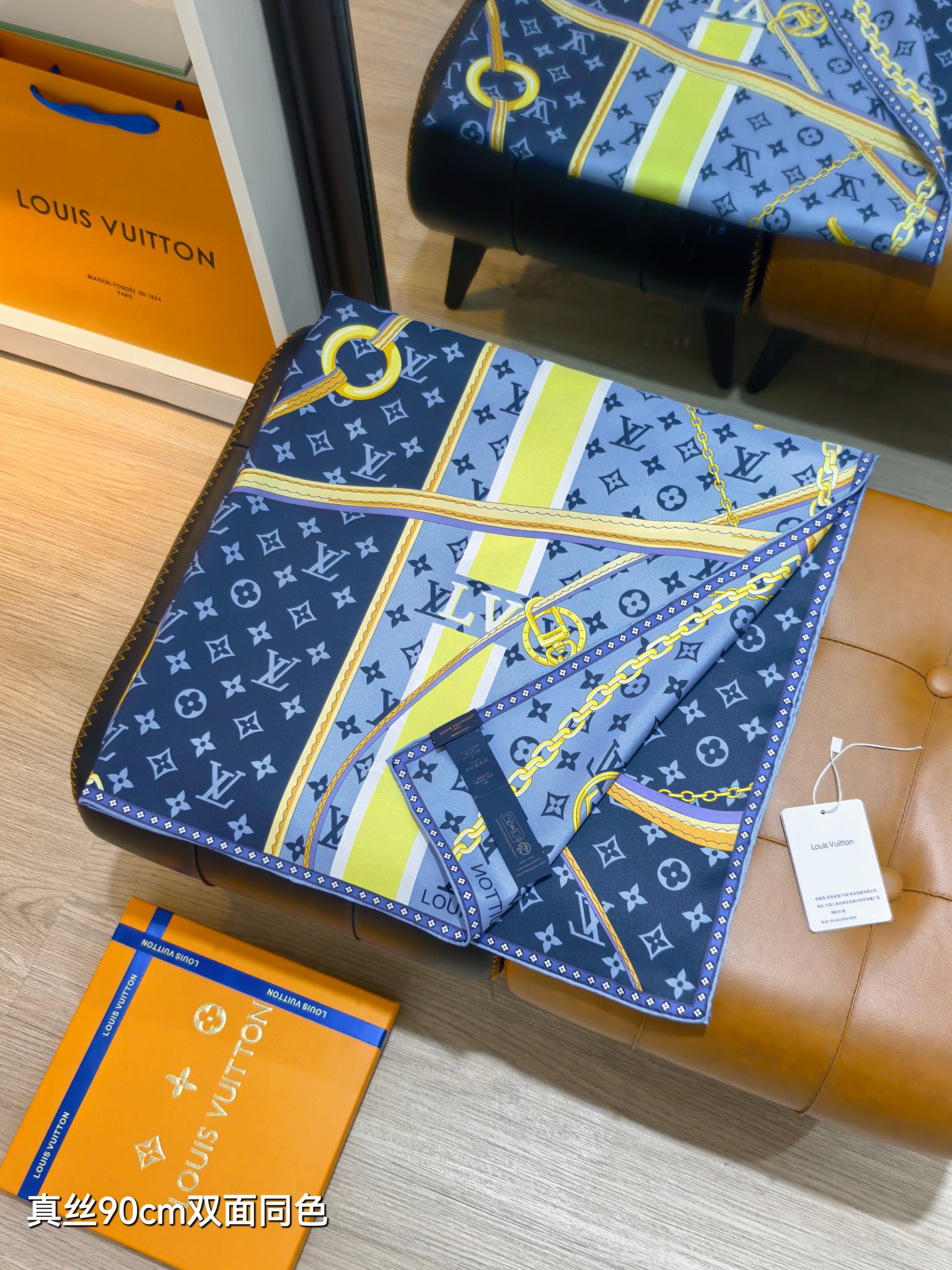 LOUIS VUITTON ルイ・ヴィトン スカーフ 真絲 90cm 多色展開 - 画像 5