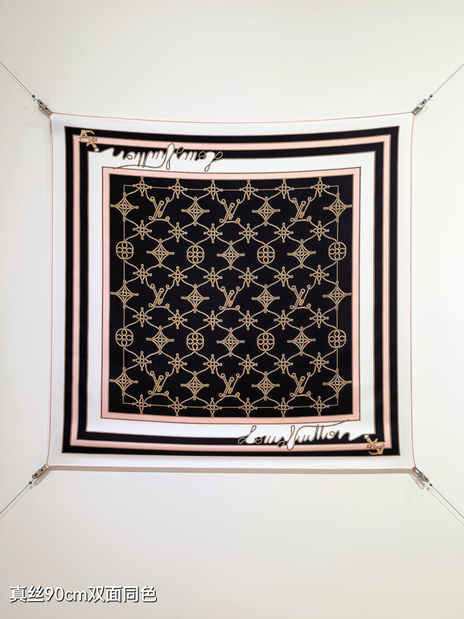 LOUIS VUITTON ルイ・ヴィトン スカーフ シルク 90cm LV柄 全4色 - 画像 3